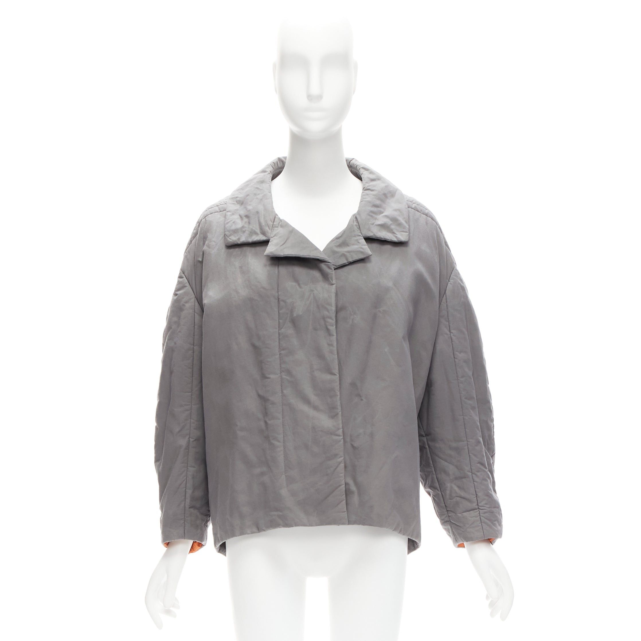 Marni MARNI grey washed cotton brown lined padded cocoon MA1 jacket IT36 XS Size XS / US 0-2 / IT 36-38 - 10 Thumbnail