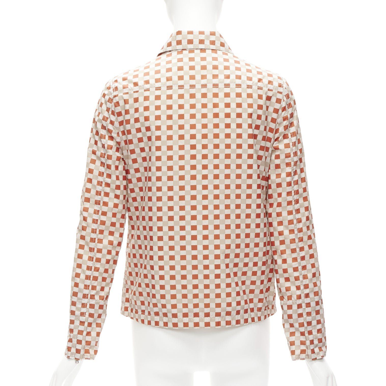 Marni MARNI red beige checkerboard collared zip shell jacket IT38 XS Size XS / US 0-2 / IT 36-38 - 6 Thumbnail