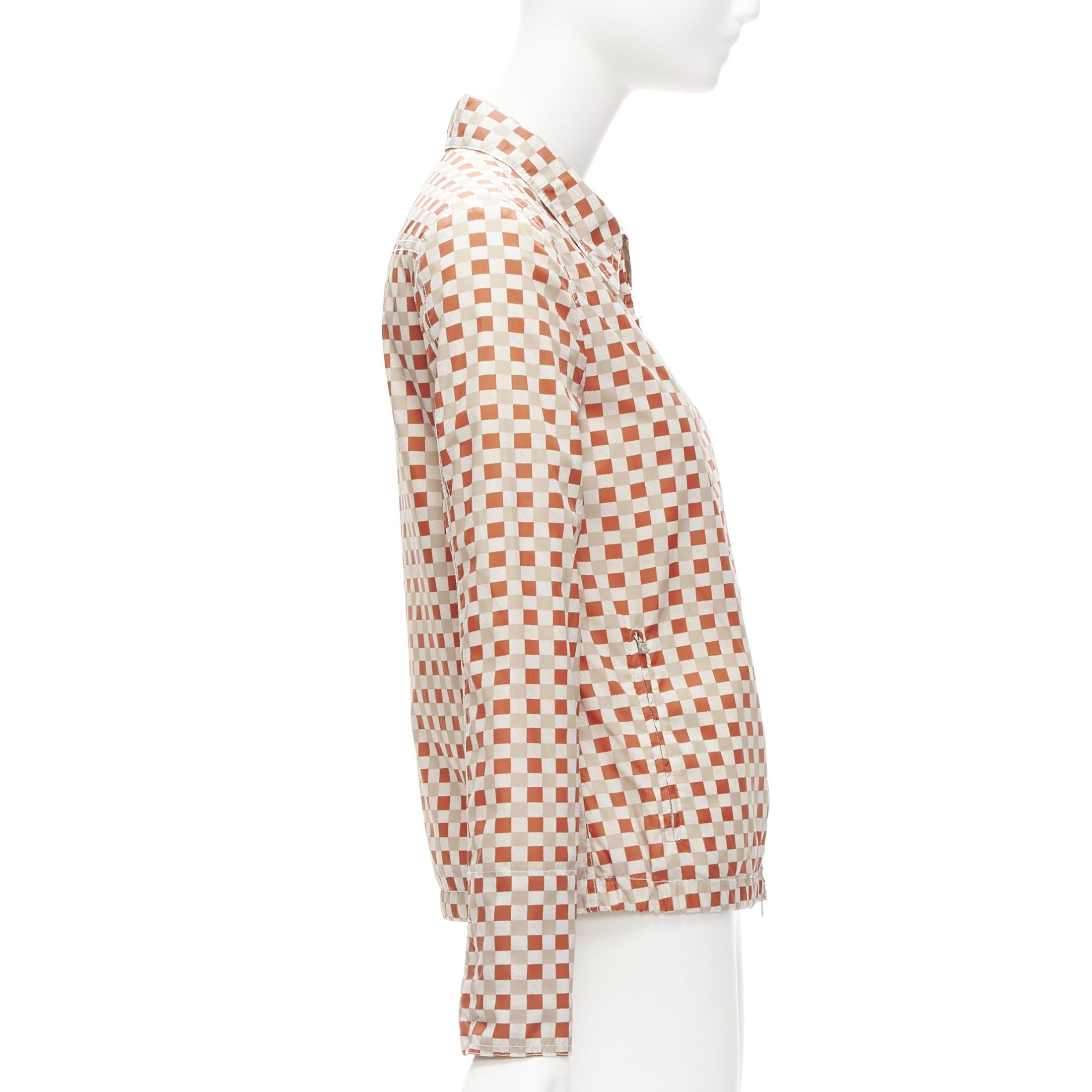 Marni MARNI red beige checkerboard collared zip shell jacket IT38 XS Size XS / US 0-2 / IT 36-38 - 5 Thumbnail