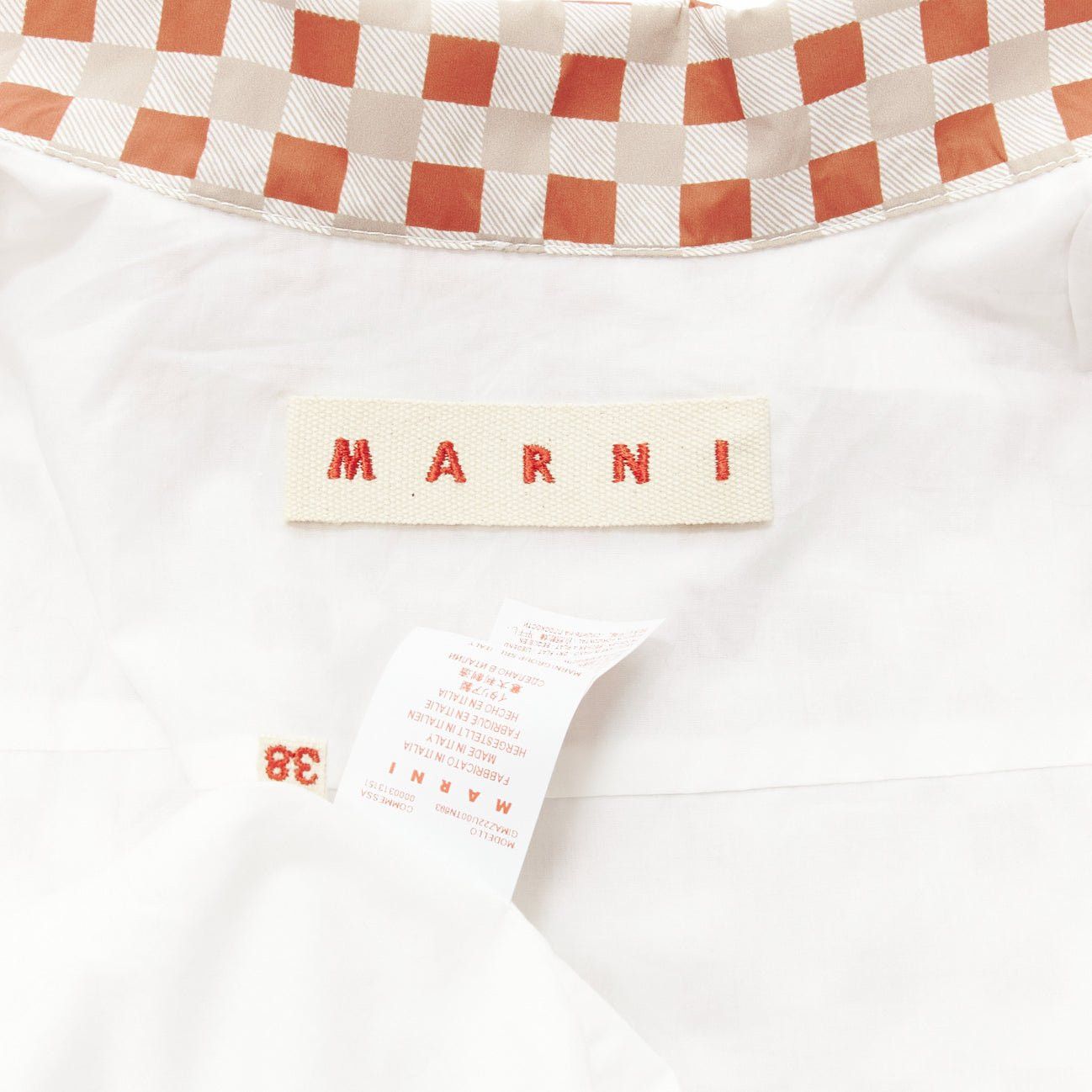 Marni MARNI red beige checkerboard collared zip shell jacket IT38 XS Size XS / US 0-2 / IT 36-38 - 9 Thumbnail