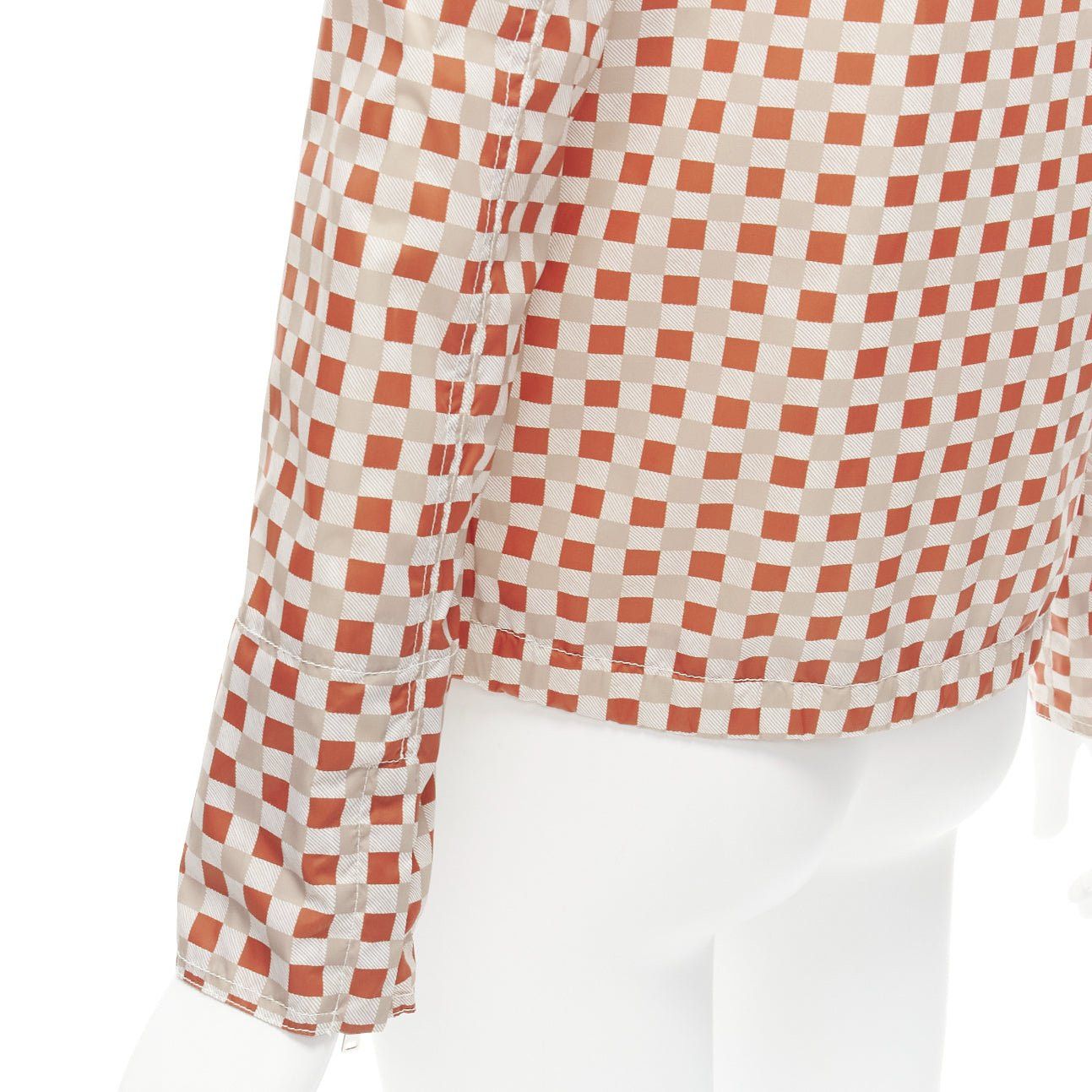 Marni MARNI red beige checkerboard collared zip shell jacket IT38 XS Size XS / US 0-2 / IT 36-38 - 8 Thumbnail