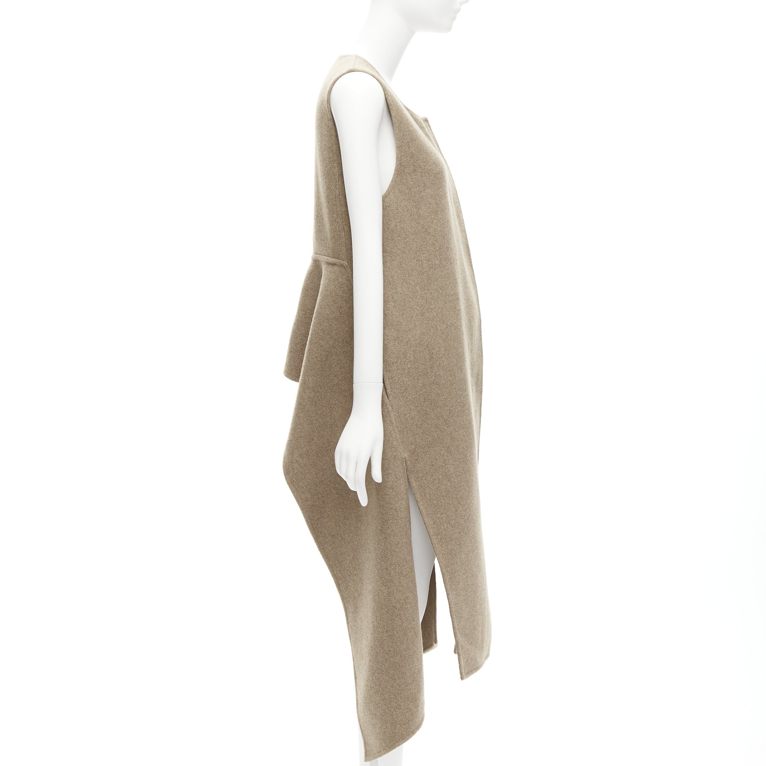 Marni MARNI taupe brown virgin wool blend high low hem vest coat IT36 XS Size XS / US 0-2 / IT 36-38 - 5 Thumbnail