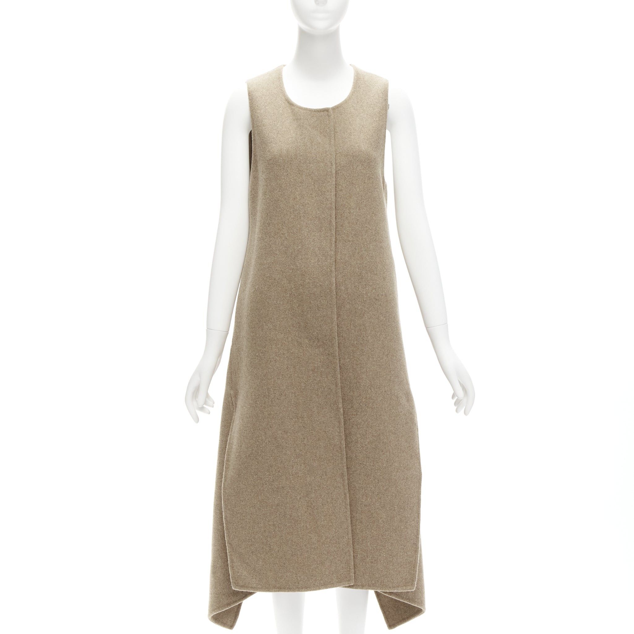 Marni MARNI taupe brown virgin wool blend high low hem vest coat IT36 XS Size XS / US 0-2 / IT 36-38 - 3 Thumbnail