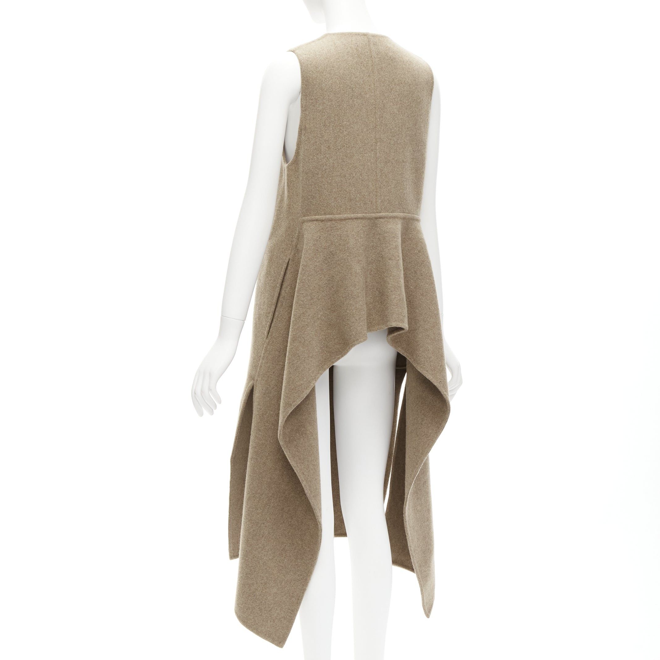 Marni MARNI taupe brown virgin wool blend high low hem vest coat IT36 XS Size XS / US 0-2 / IT 36-38 - 6 Thumbnail