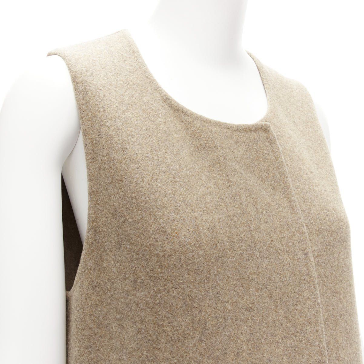 Marni MARNI taupe brown virgin wool blend high low hem vest coat IT36 XS Size XS / US 0-2 / IT 36-38 - 7 Thumbnail