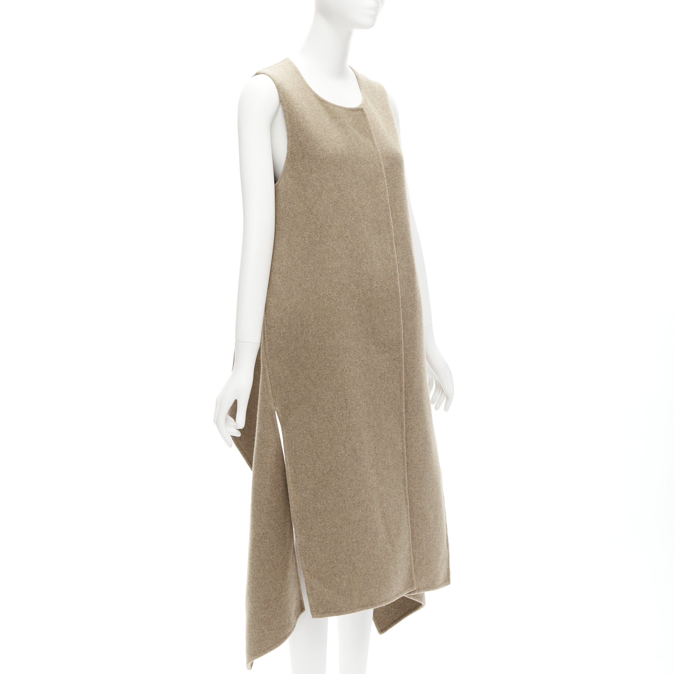 Marni MARNI taupe brown virgin wool blend high low hem vest coat IT36 XS Size XS / US 0-2 / IT 36-38 - 4 Thumbnail