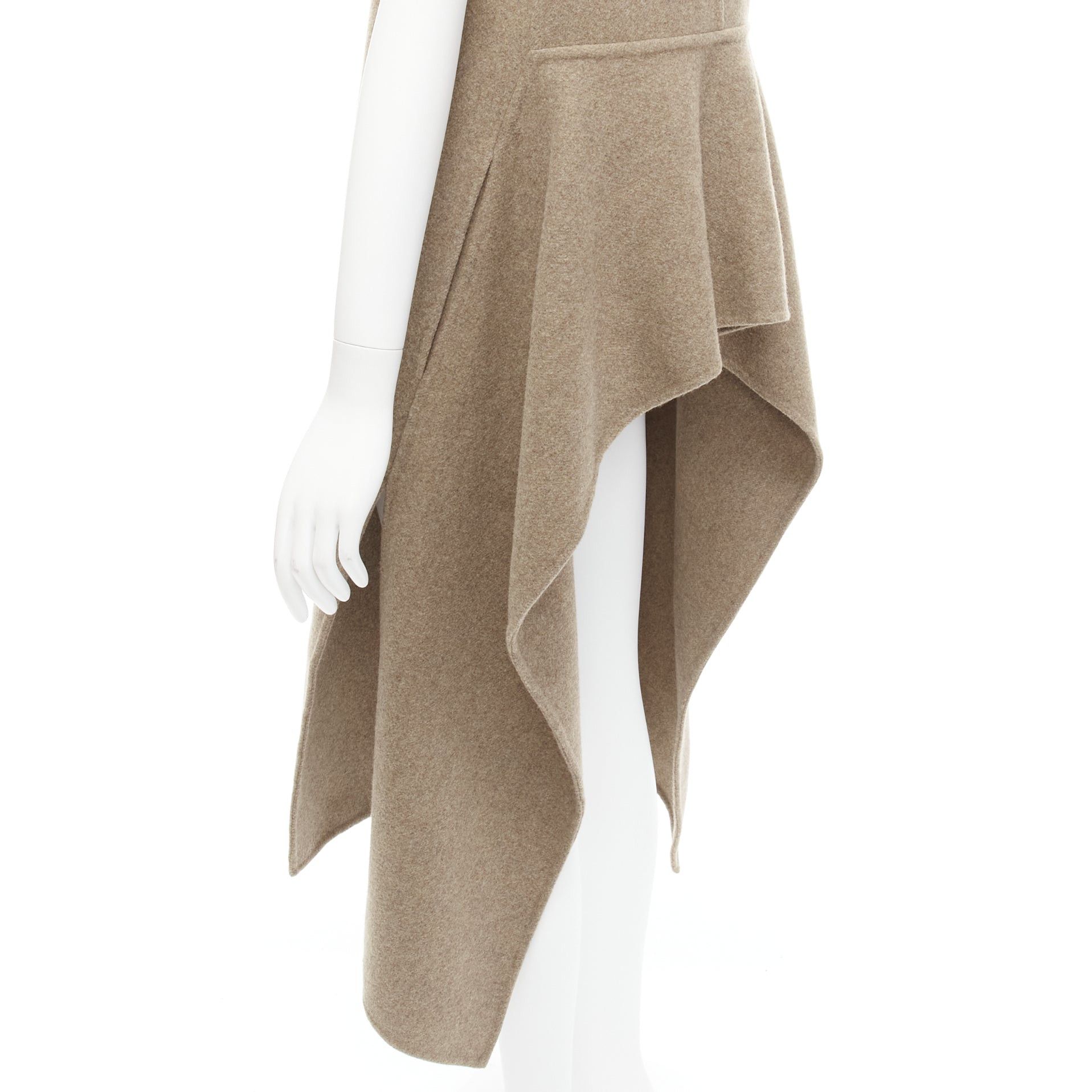 Marni MARNI taupe brown virgin wool blend high low hem vest coat IT36 XS Size XS / US 0-2 / IT 36-38 - 8 Thumbnail