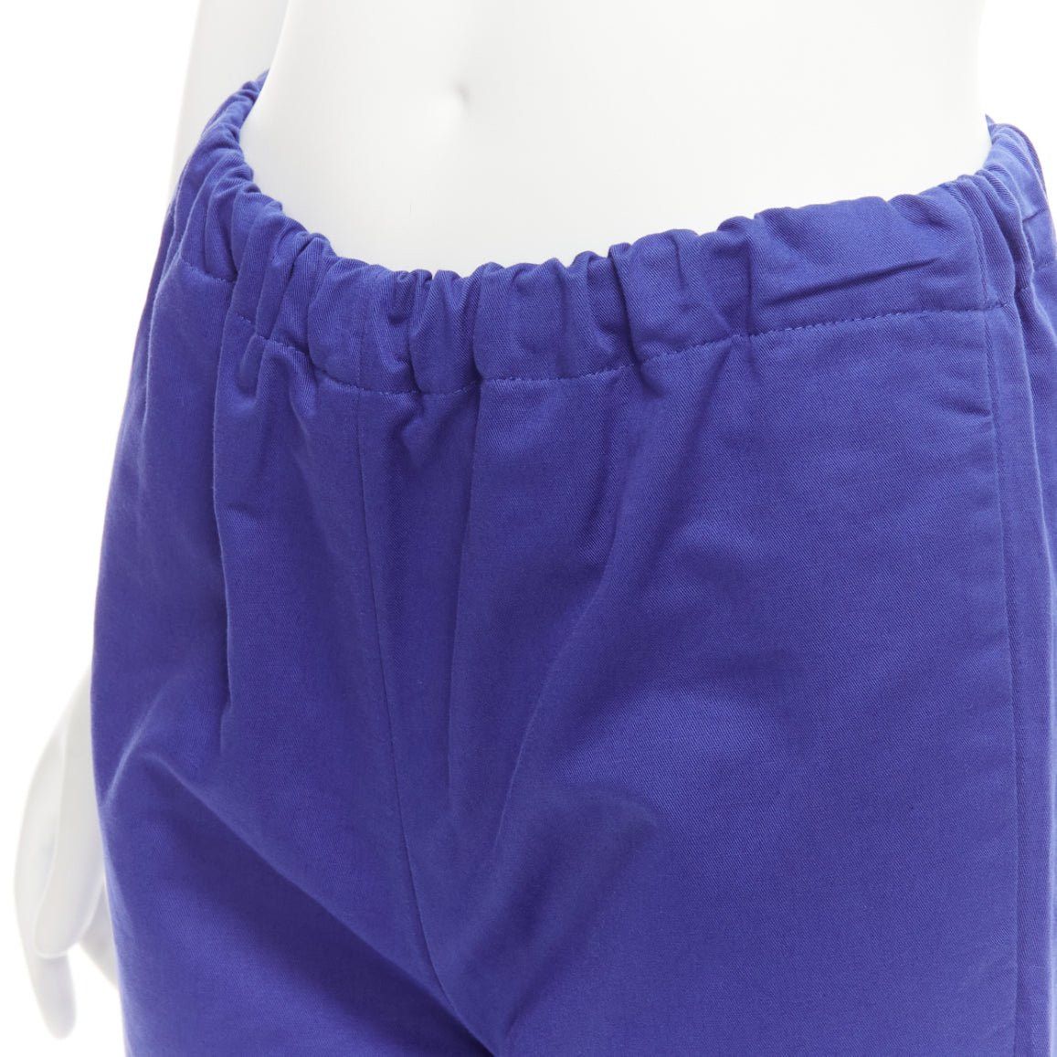 Marni MARNI cobalt blue cotton linen minimalistic drawstring cropped pants Size 27" / US 4 / IT 40 - 2 Thumbnail