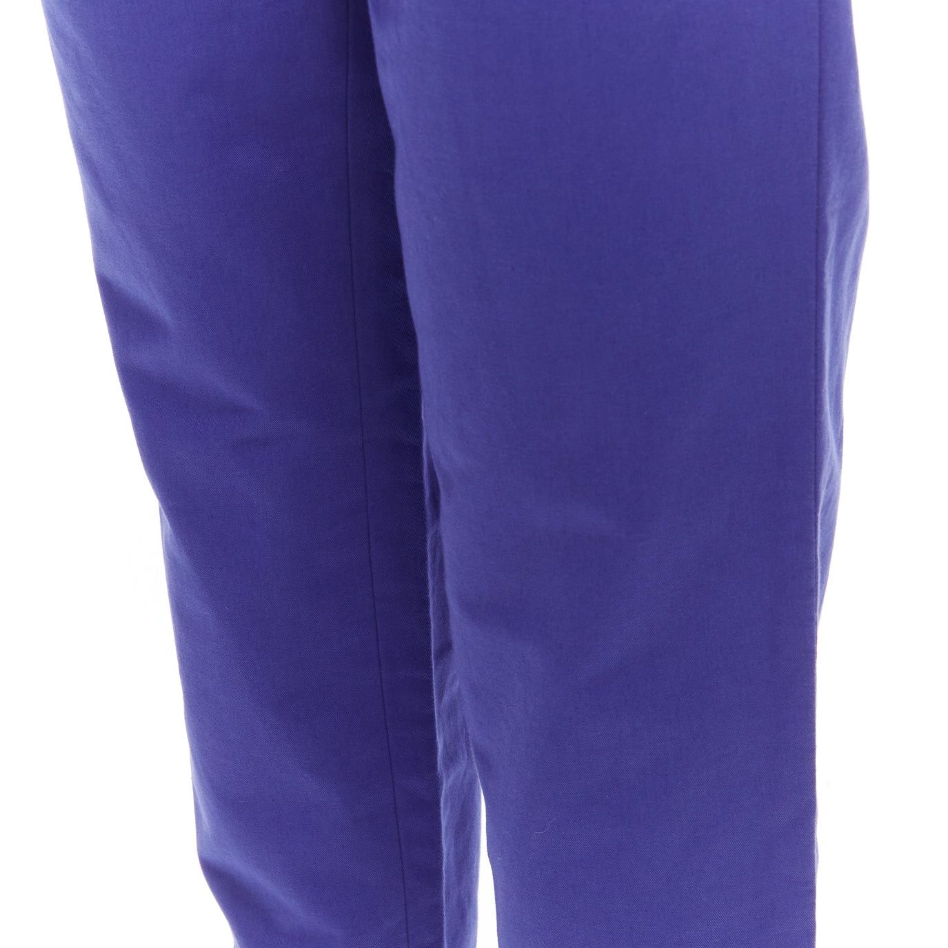 Marni MARNI cobalt blue cotton linen minimalistic drawstring cropped pants Size 27" / US 4 / IT 40 - 7 Thumbnail