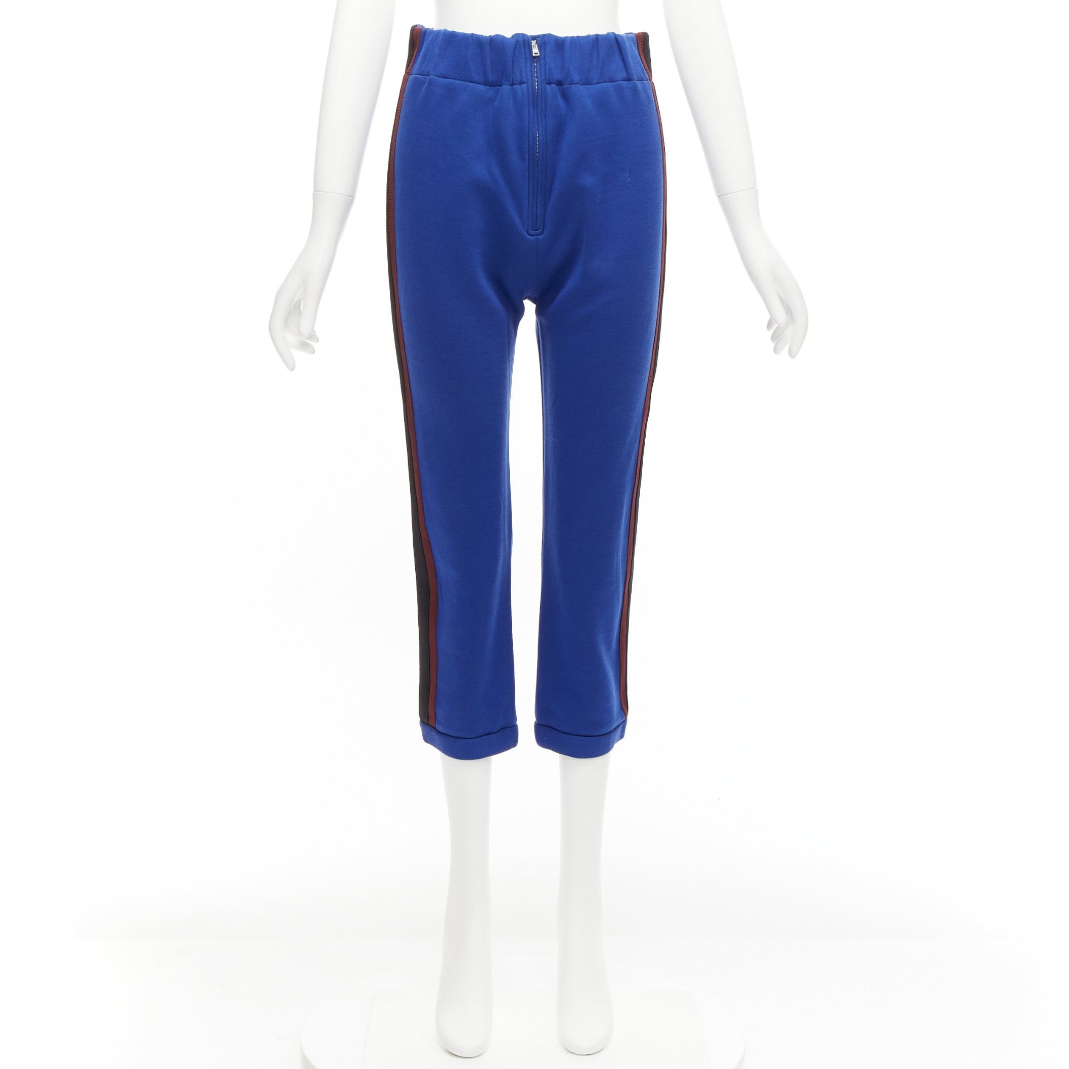 Marni MARNI blue cotton blend brown black tape tapered joggers IT38 XS Size 26" / US 2 / IT 38 - 9 Thumbnail