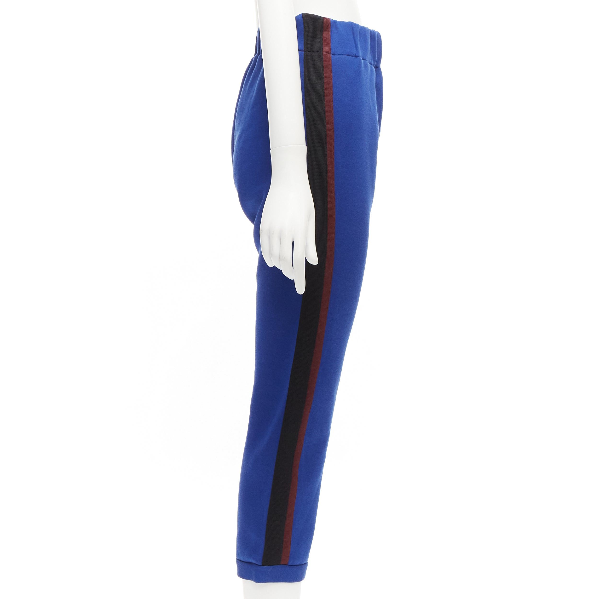 Marni MARNI blue cotton blend brown black tape tapered joggers IT38 XS Size 26" / US 2 / IT 38 - 4 Thumbnail