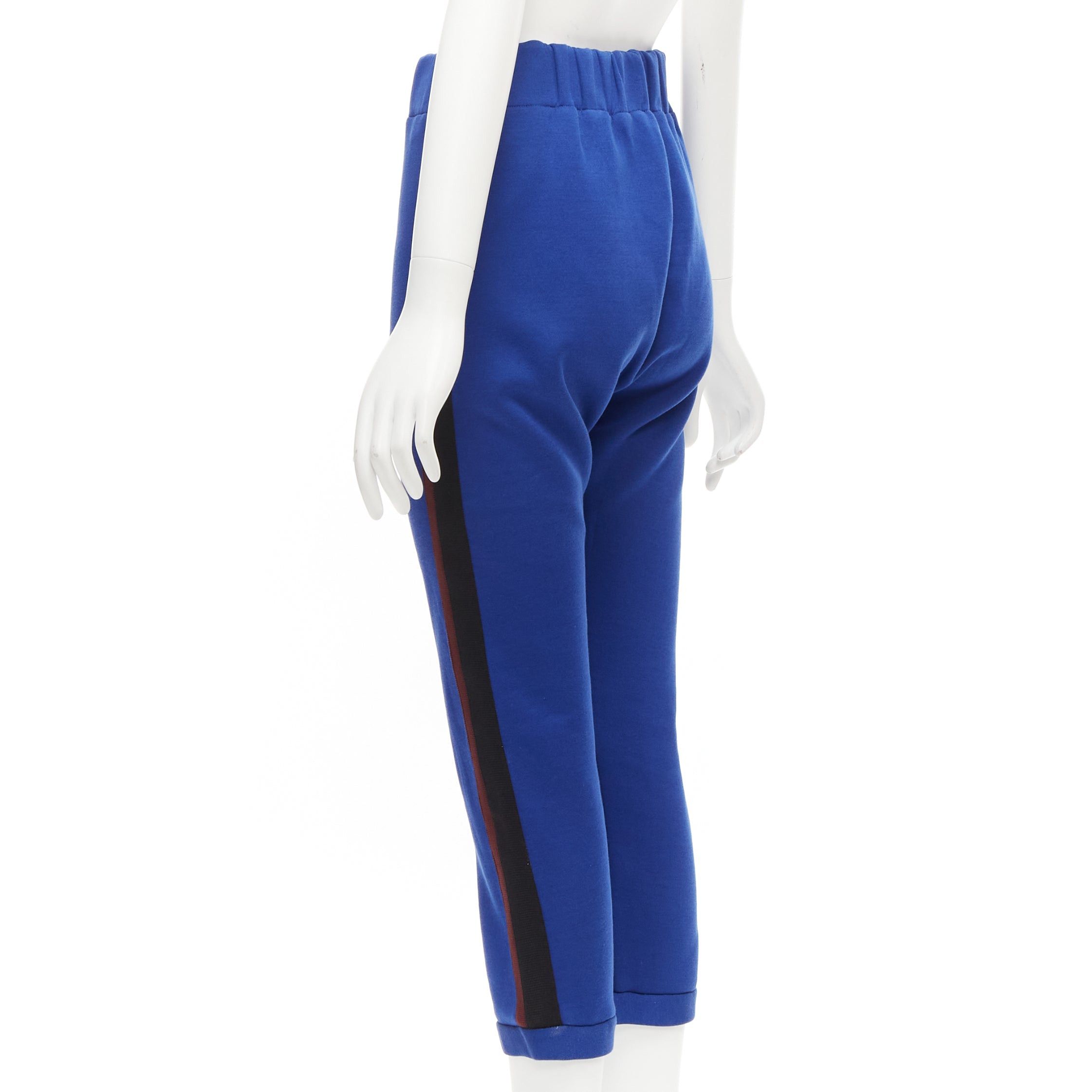 Marni MARNI blue cotton blend brown black tape tapered joggers IT38 XS Size 26" / US 2 / IT 38 - 6 Thumbnail