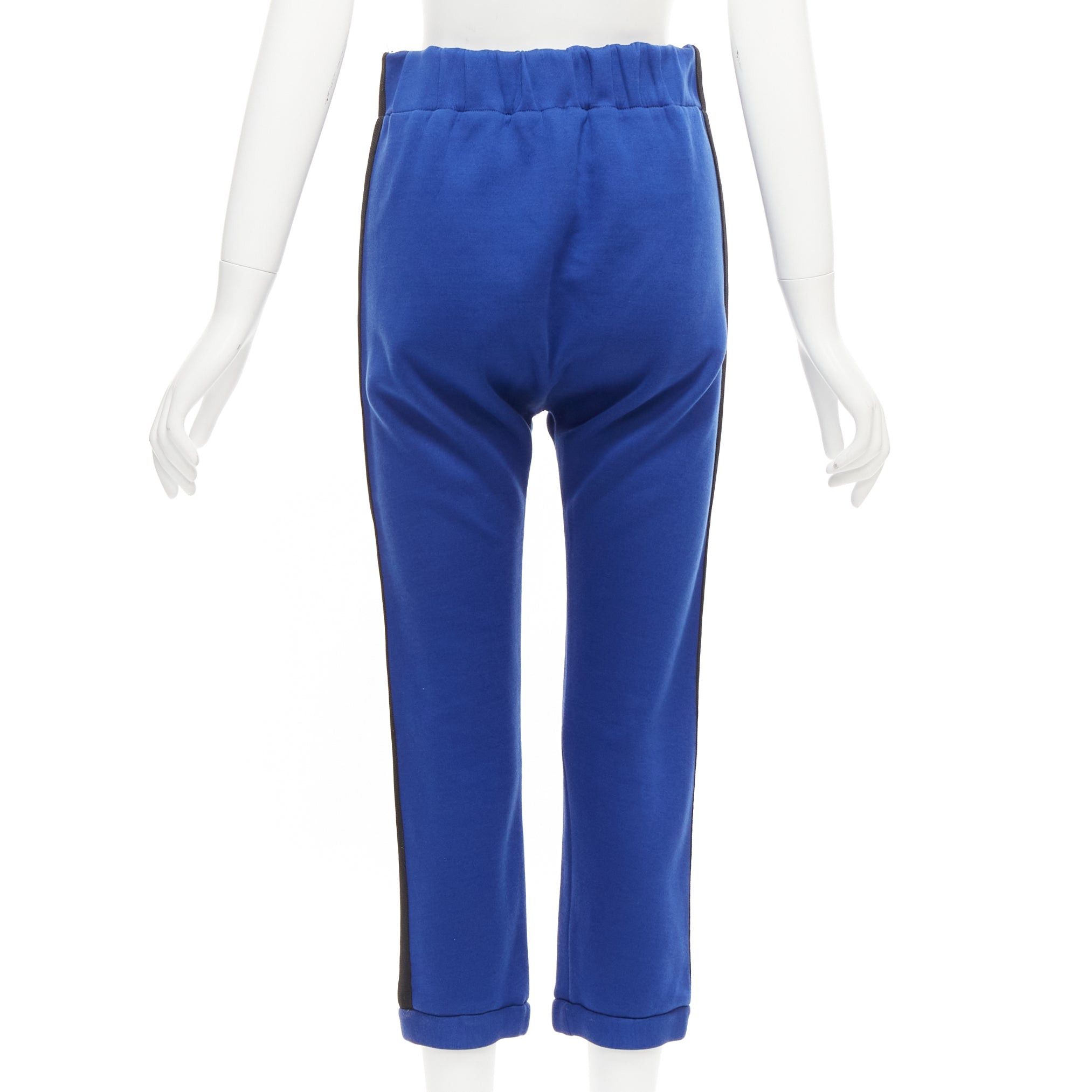 Marni MARNI blue cotton blend brown black tape tapered joggers IT38 XS Size 26" / US 2 / IT 38 - 5 Thumbnail
