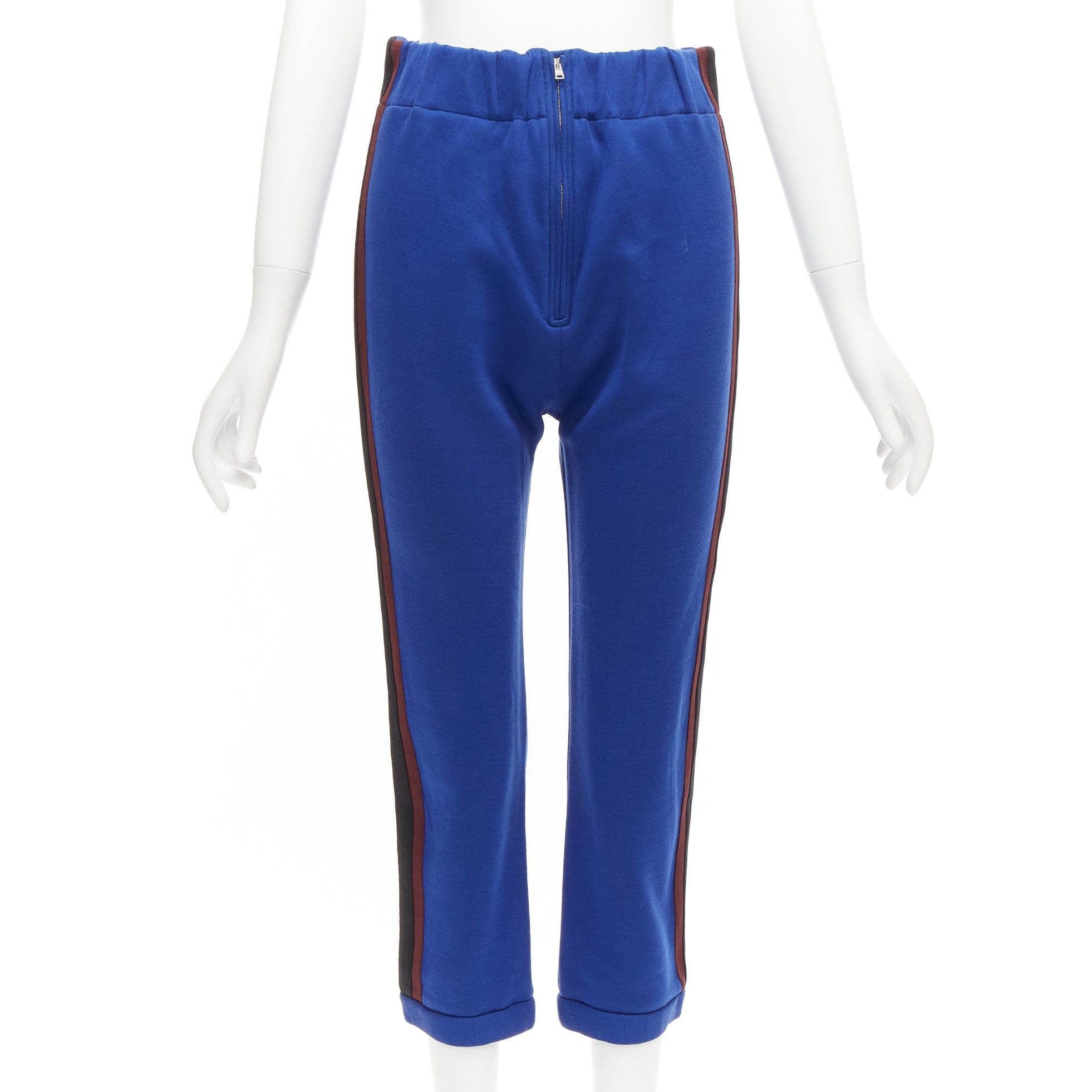 Marni MARNI blue cotton blend brown black tape tapered joggers IT38 XS Size 26" / US 2 / IT 38 - 3 Thumbnail