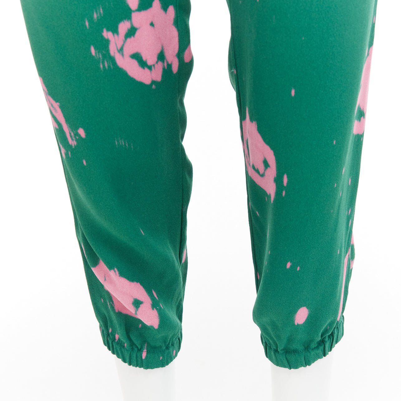 Marni MARNI green pink splatter tie dye print elasticated casual pants IT38 XS Size 26" / US 2 / IT 38 - 7 Thumbnail