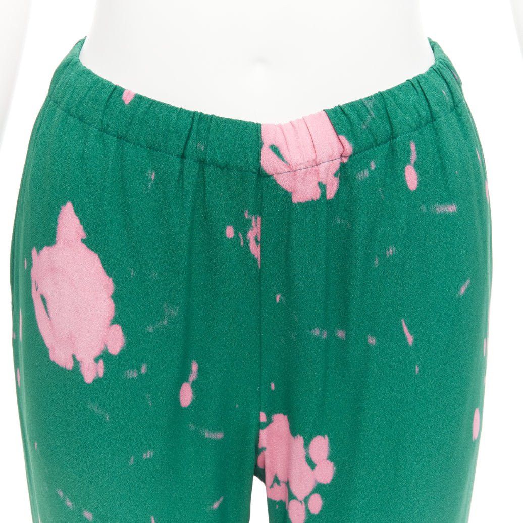 Marni MARNI green pink splatter tie dye print elasticated casual pants IT38 XS Size 26" / US 2 / IT 38 - 2 Thumbnail