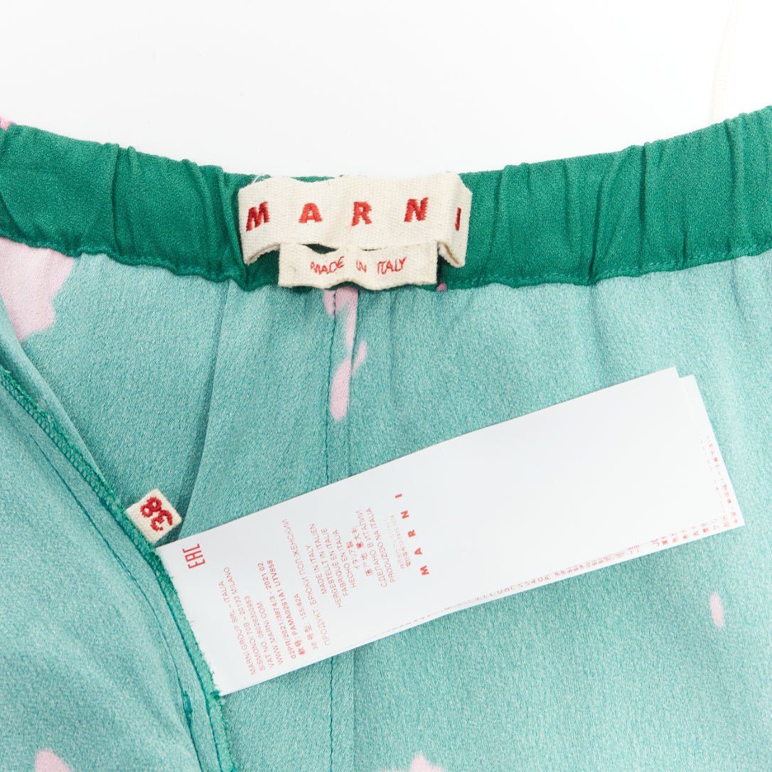 Marni MARNI green pink splatter tie dye print elasticated casual pants IT38 XS Size 26" / US 2 / IT 38 - 8 Thumbnail