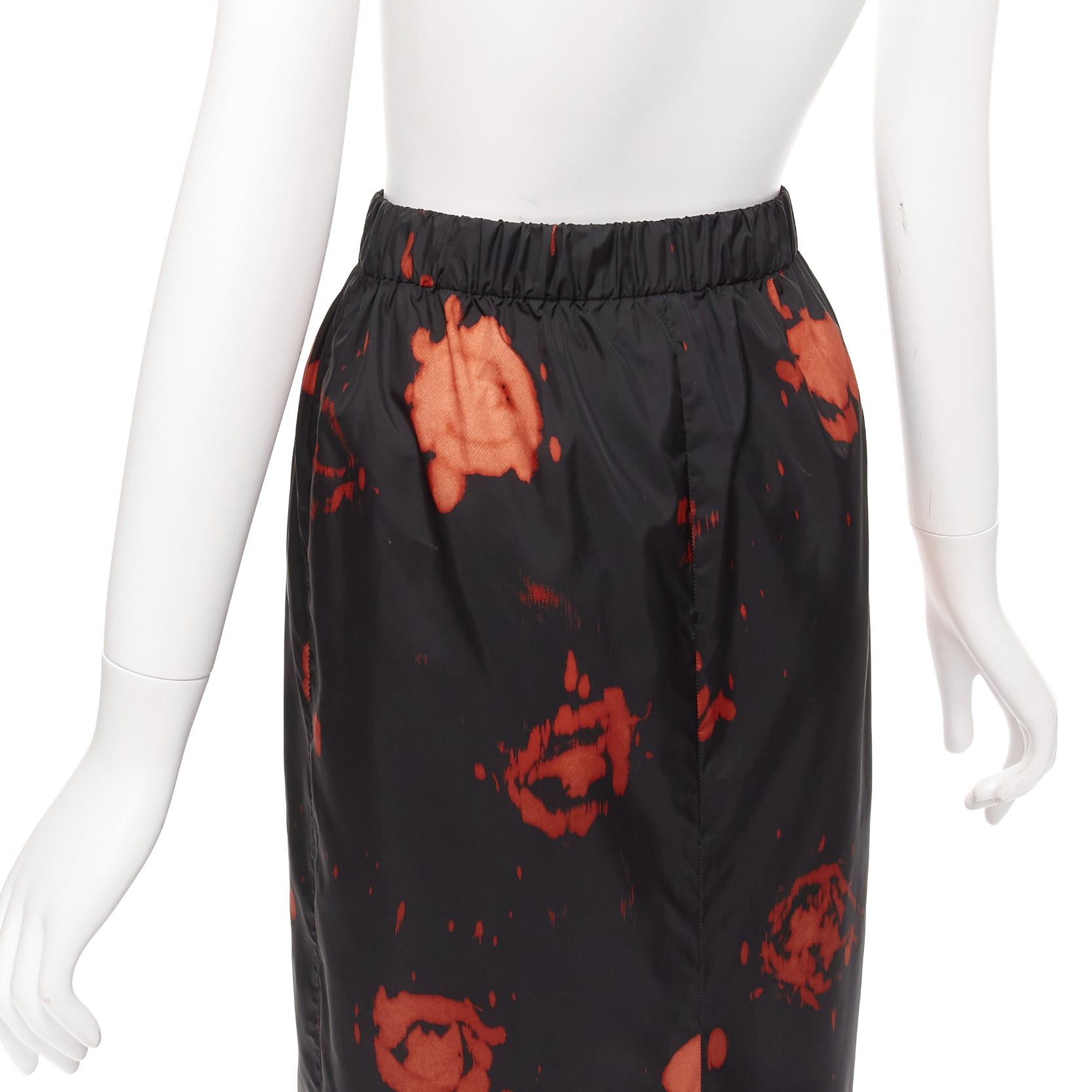 Marni MARNI black red splatter tie dye print tiered ruffle hem midi skirt IT38 XS Size 26" / US 2 / IT 38 - 7 Thumbnail