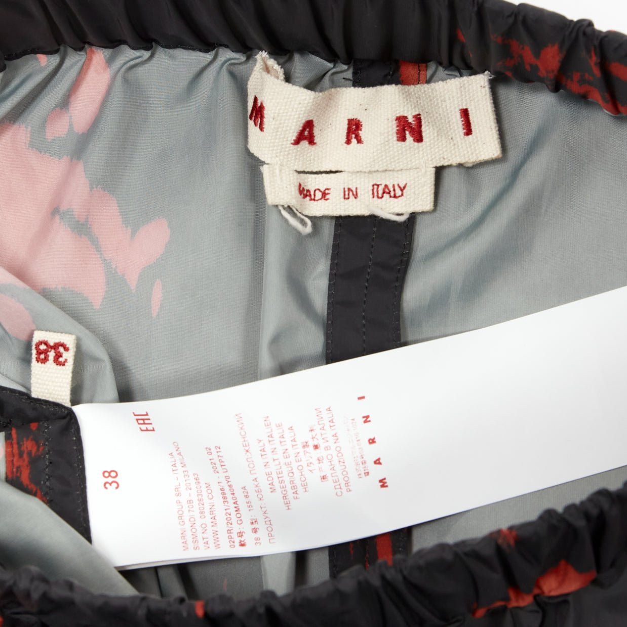 Marni MARNI black red splatter tie dye print tiered ruffle hem midi skirt IT38 XS Size 26" / US 2 / IT 38 - 8 Thumbnail