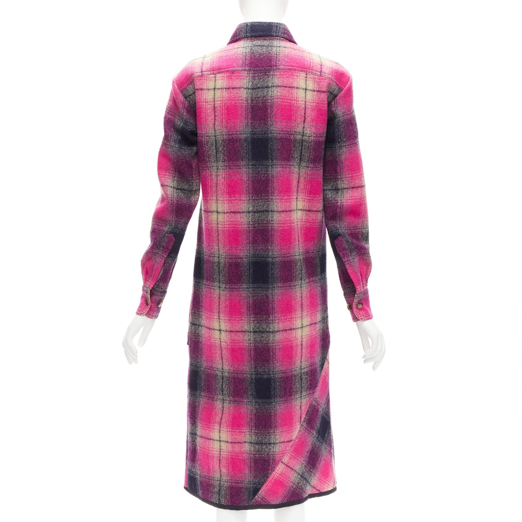 Dries Van Noten DRIES VAN NOTEN 100% wool black pink plaid bias splice hem dress FR34 XS Size XS / US 0-2 / IT 36-38 - 5 Thumbnail