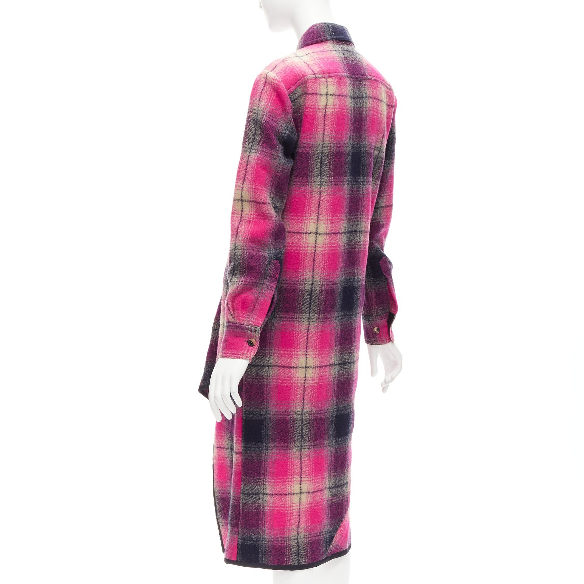 Dries Van Noten DRIES VAN NOTEN 100% wool black pink plaid bias splice hem dress FR34 XS Size XS / US 0-2 / IT 36-38 - 6 Thumbnail