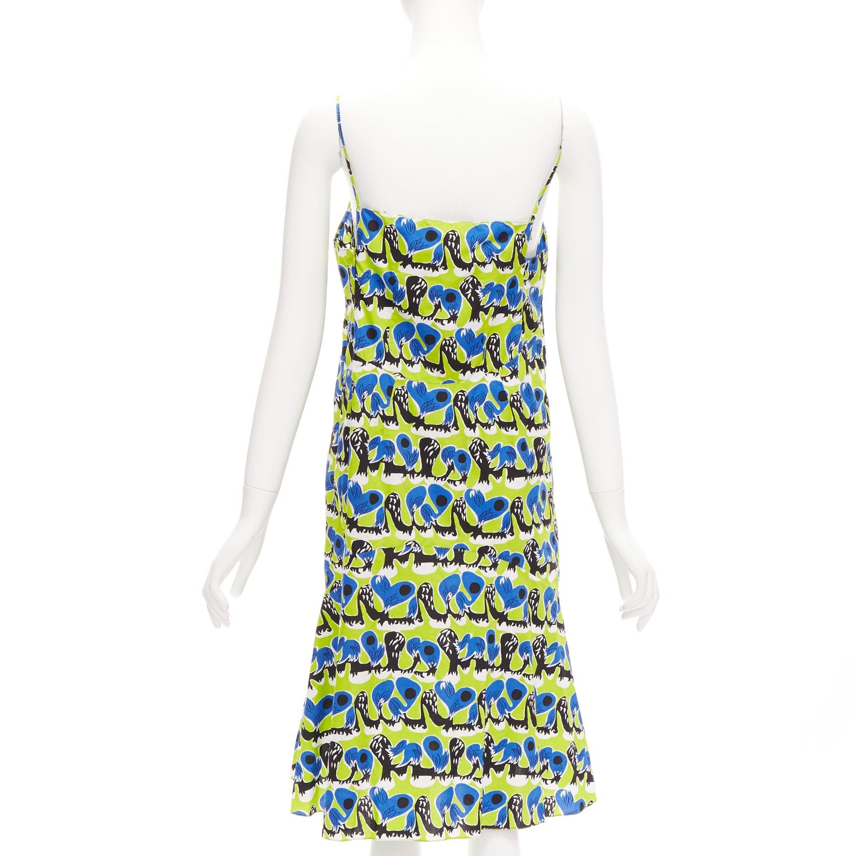 Marni MARNI green blue geometric print cotton kick flared summer dress IT42 M Size M / US 6-8 / IT 42-44 - 5 Thumbnail