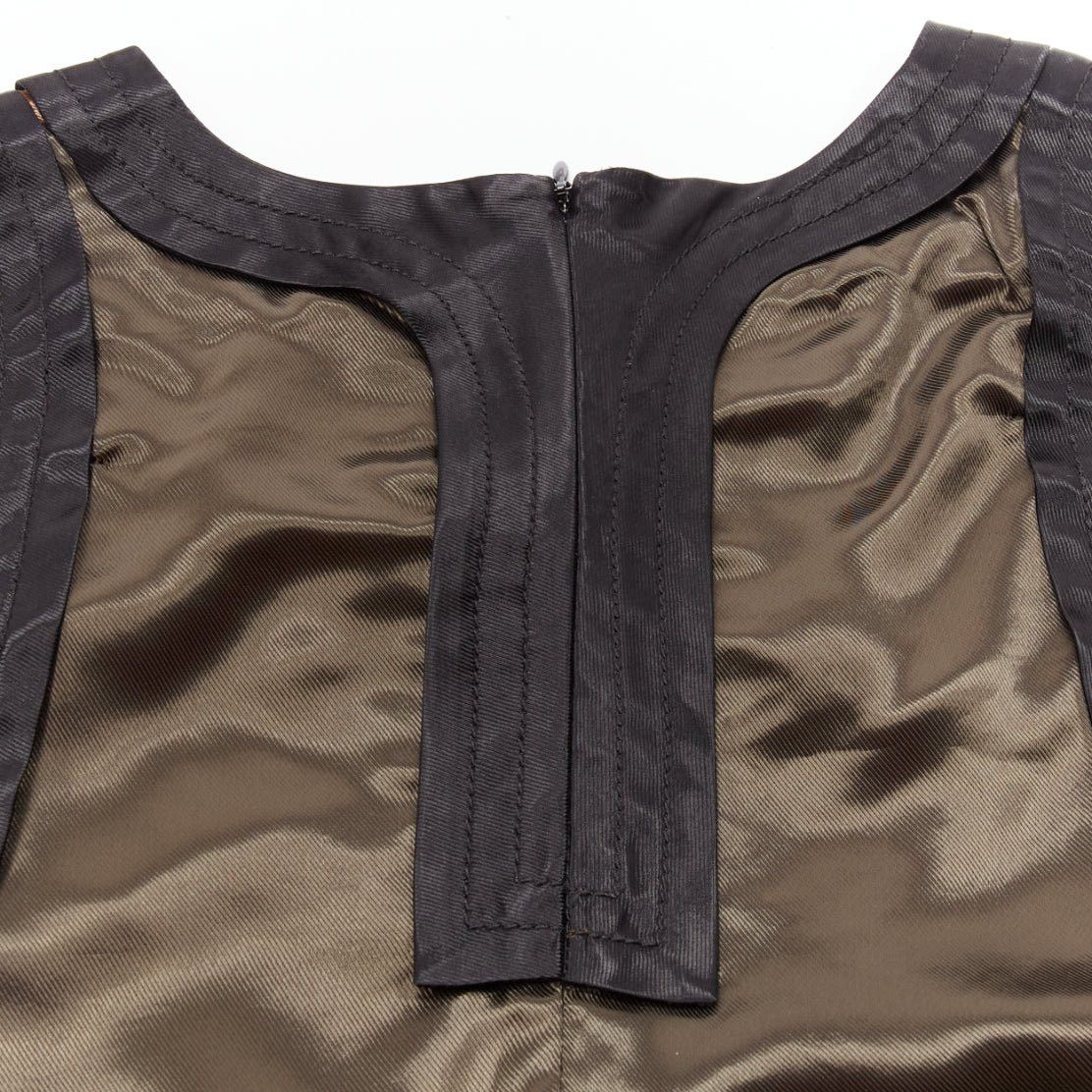 Marni MARNI 2011 bronze brown satin colorblocked sleeveless dress IT40 S Size S / US 4 / IT 40 - 7 Thumbnail