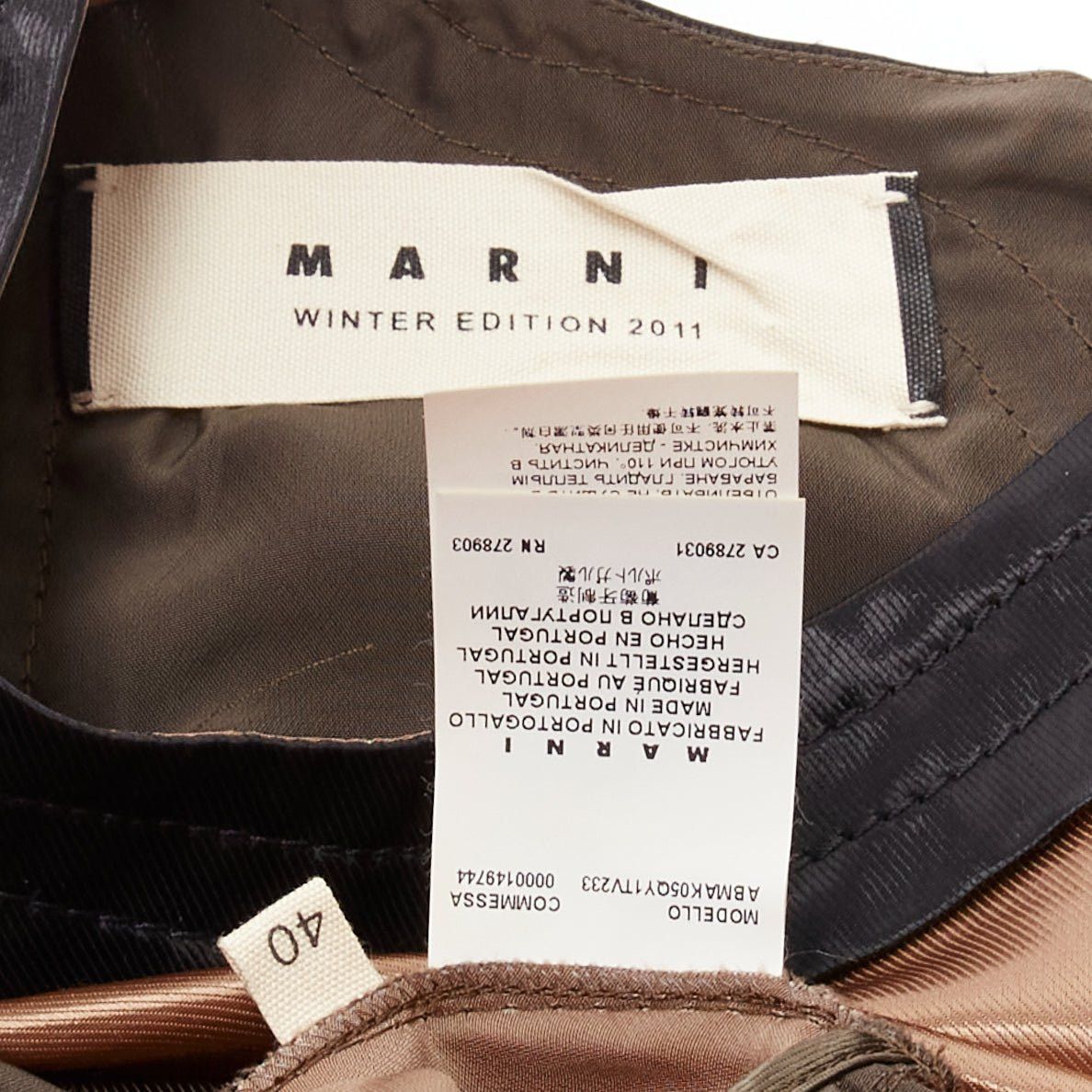 Marni MARNI 2011 bronze brown satin colorblocked sleeveless dress IT40 S Size S / US 4 / IT 40 - 8 Thumbnail