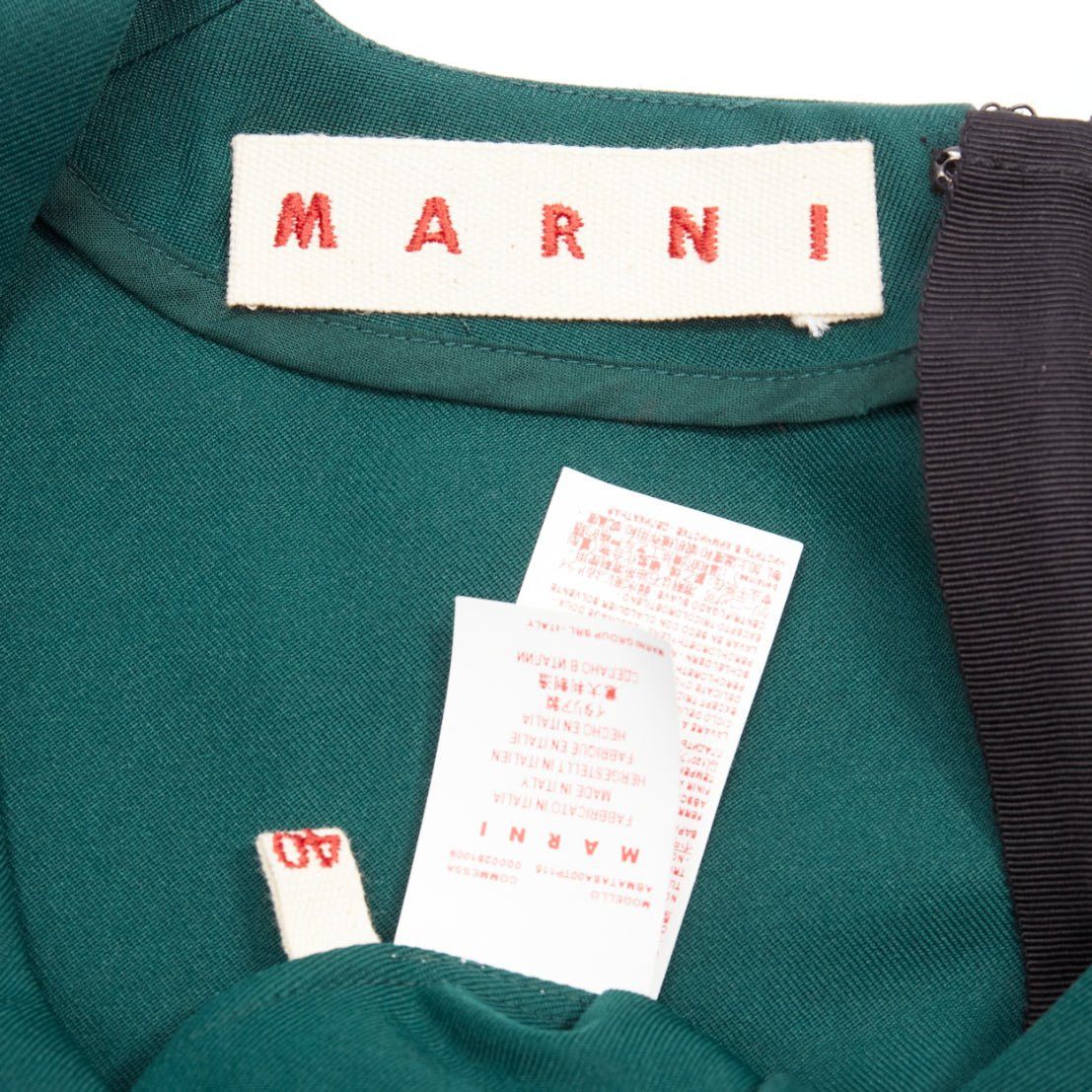 Marni MARNI green twill V neck dart pleat waist sleeveless boxy dress IT40 S Size S / US 4 / IT 40 - 8 Thumbnail