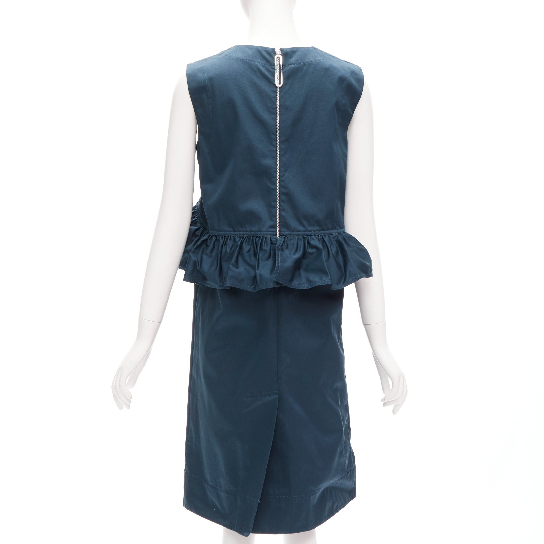 Marni MARNI teal blue ruffle waist round neck cocktail dress IT38 XS Size XS / US 0-2 / IT 36-38 - 5 Thumbnail