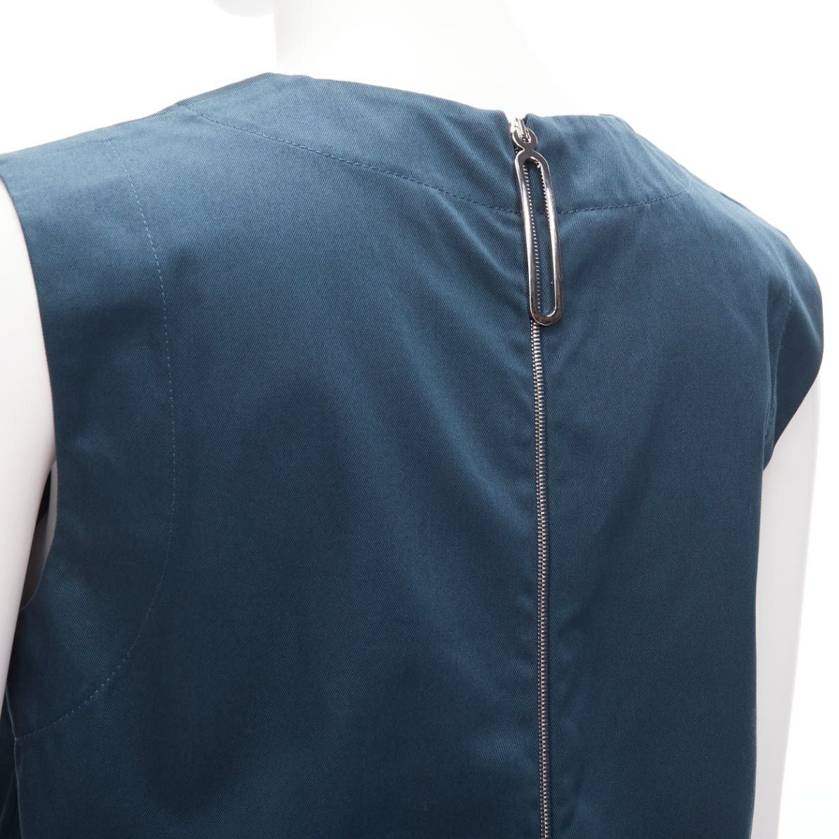 Marni MARNI teal blue ruffle waist round neck cocktail dress IT38 XS Size XS / US 0-2 / IT 36-38 - 7 Thumbnail