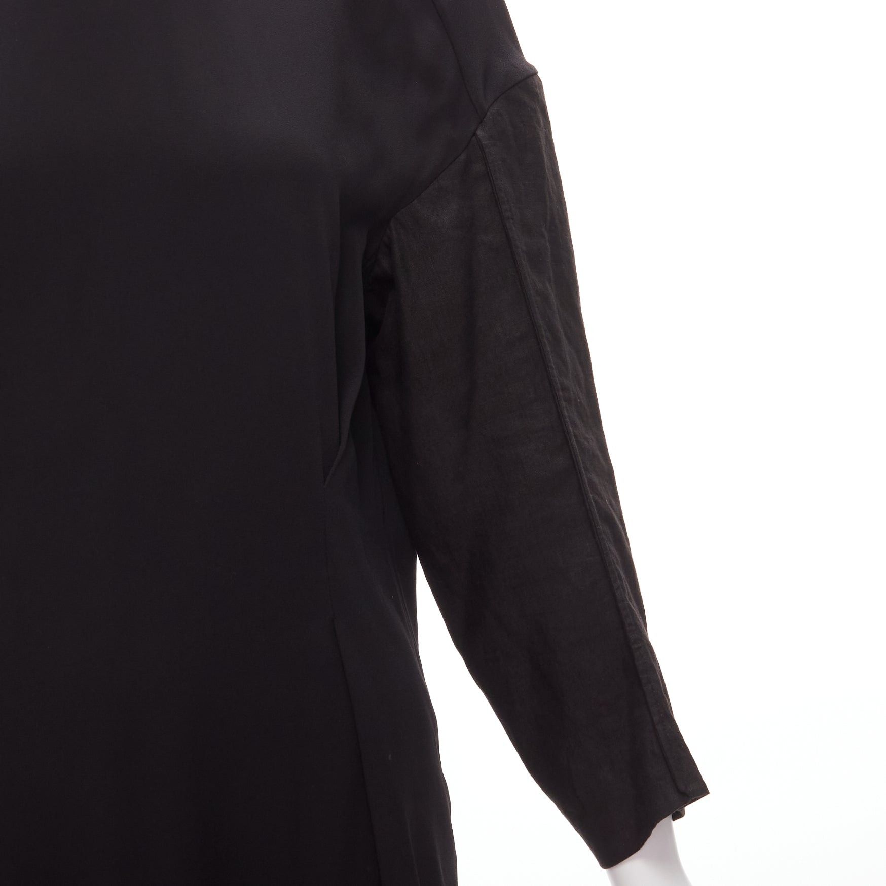 Marni MARNI black grey contrast cutout armhole bateau tie back mini dress IT38 XS Size XS / US 0-2 / IT 36-38 - 7 Thumbnail