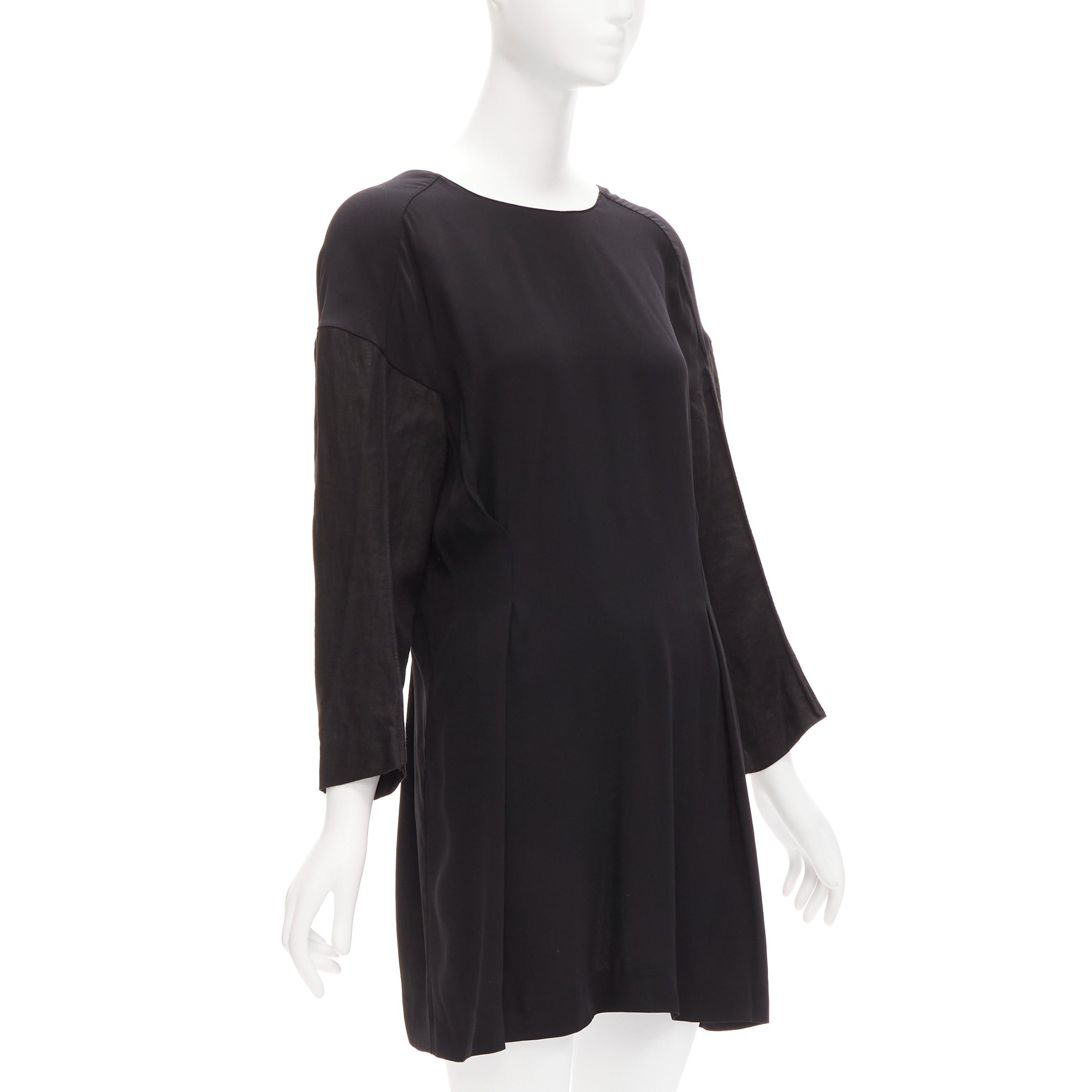 Marni MARNI black grey contrast cutout armhole bateau tie back mini dress IT38 XS Size XS / US 0-2 / IT 36-38 - 2 Thumbnail