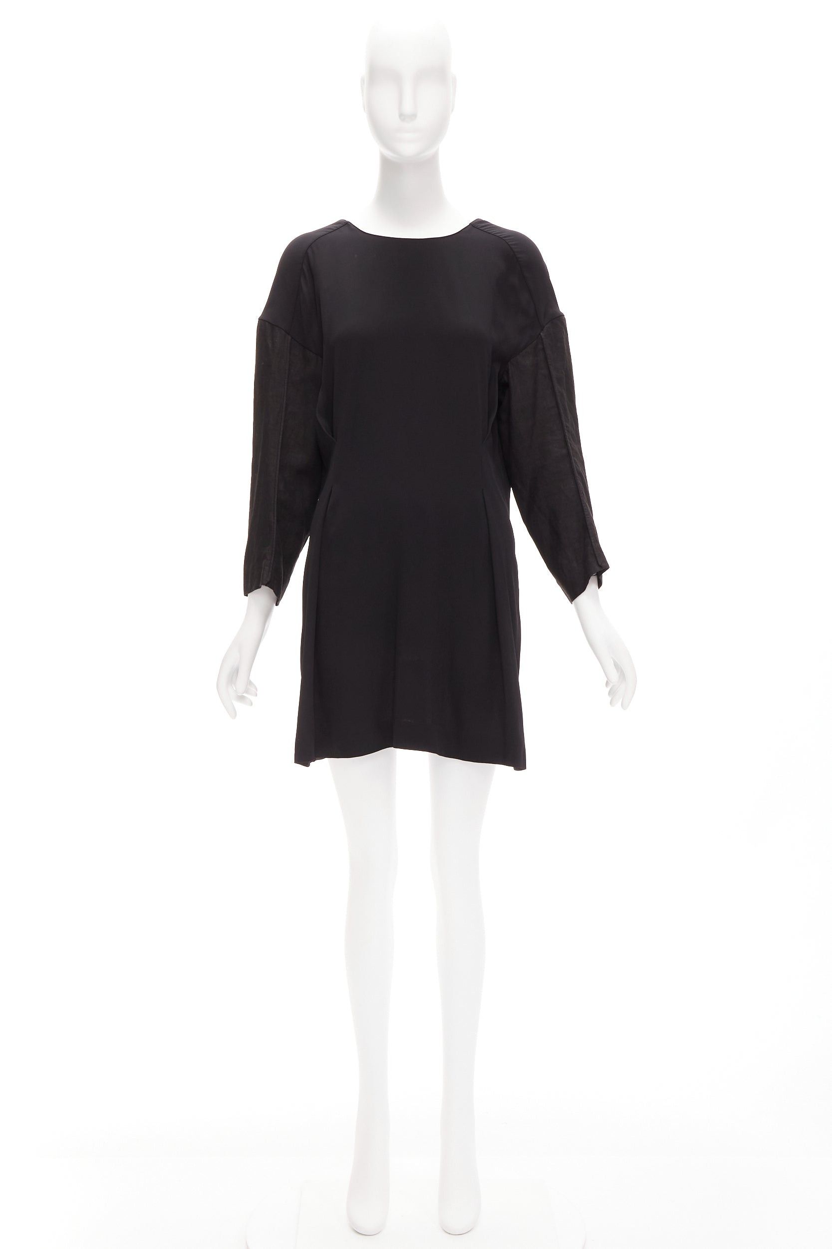 Marni MARNI black grey contrast cutout armhole bateau tie back mini dress IT38 XS Size XS / US 0-2 / IT 36-38 - 9 Thumbnail