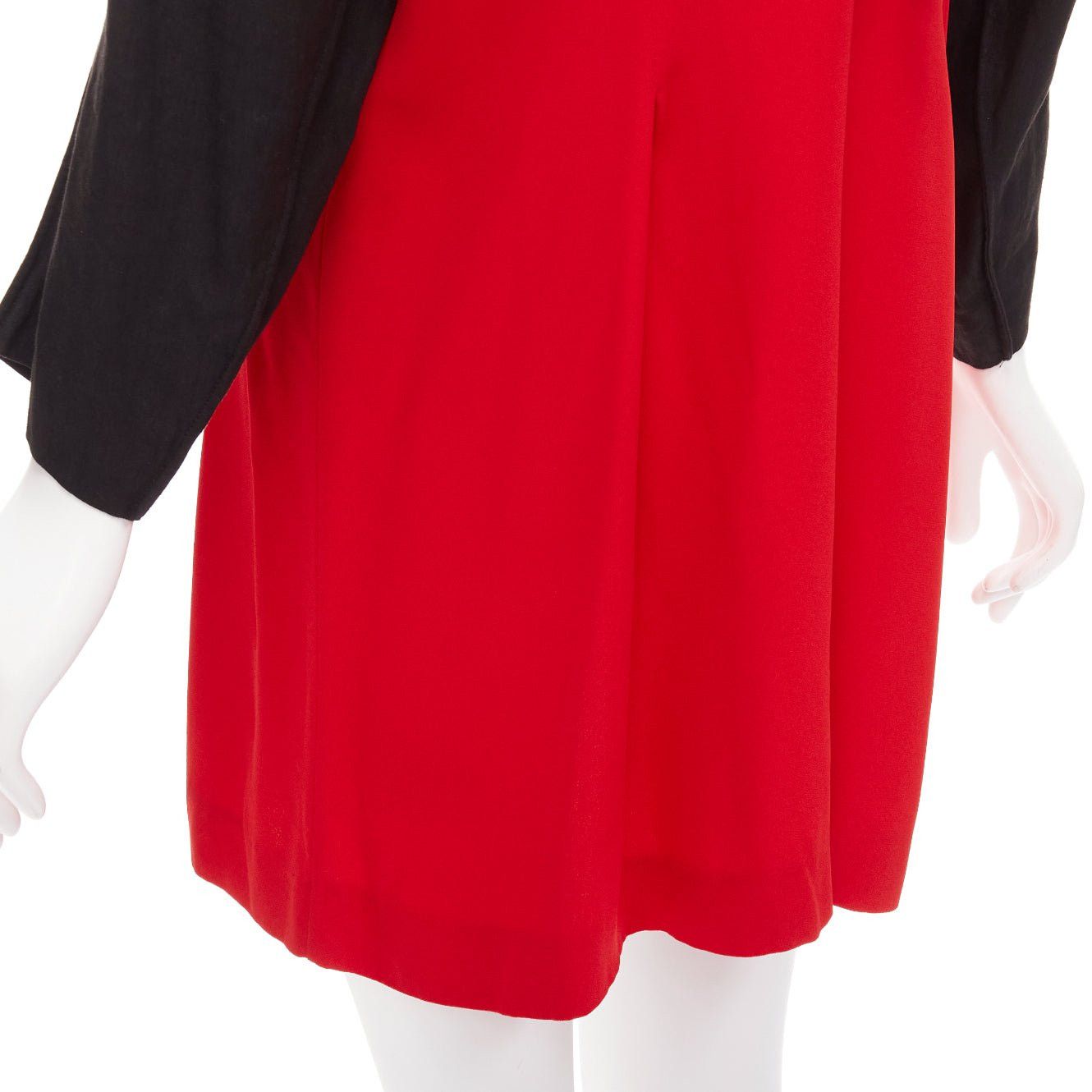 Marni MARNI red black contrast cutout armhole bateau tie back mini dress IT38 XS Size XS / US 0-2 / IT 36-38 - 7 Thumbnail