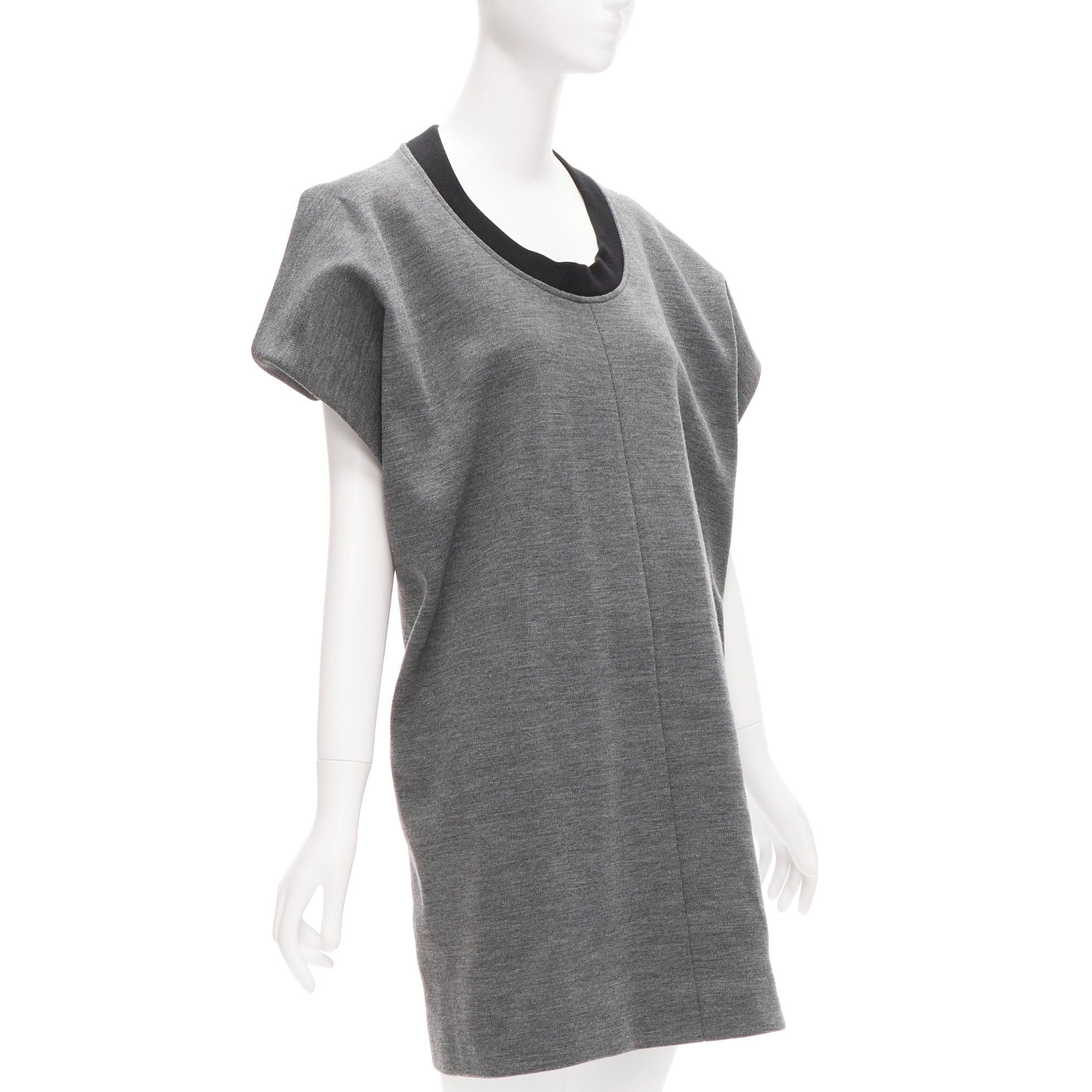 Marni MARNI grey virgin wool blend 3D cut structured boxy casual dress IT40 S Size S / US 4 / IT 40 - 3 Thumbnail