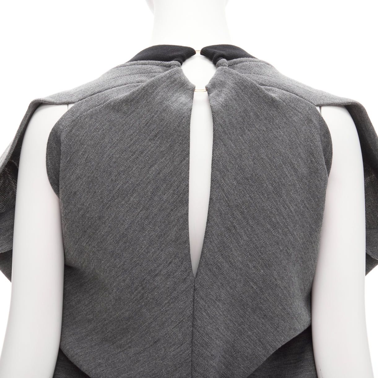 Marni MARNI grey virgin wool blend 3D cut structured boxy casual dress IT40 S Size S / US 4 / IT 40 - 2 Thumbnail