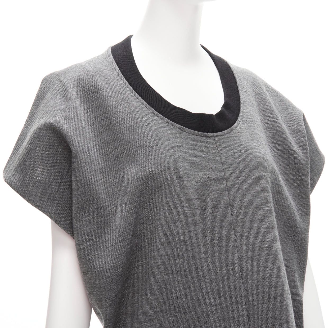 Marni MARNI grey virgin wool blend 3D cut structured boxy casual dress IT40 S Size S / US 4 / IT 40 - 7 Thumbnail