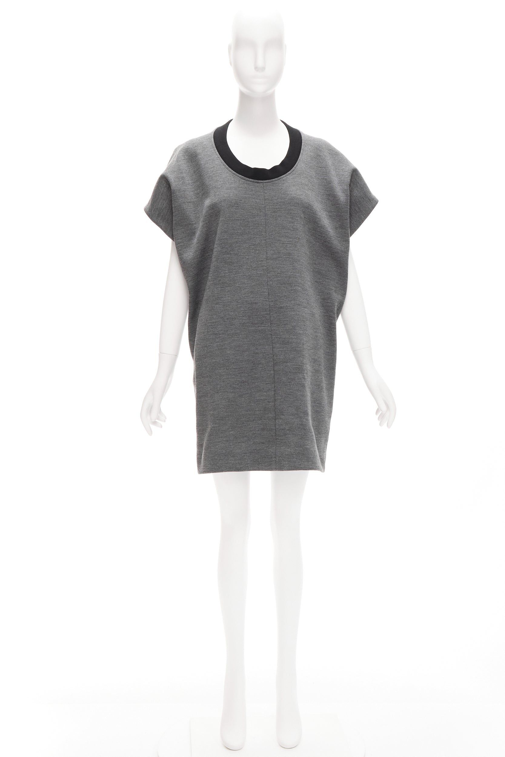 Marni MARNI grey virgin wool blend 3D cut structured boxy casual dress IT40 S Size S / US 4 / IT 40 - 9 Thumbnail