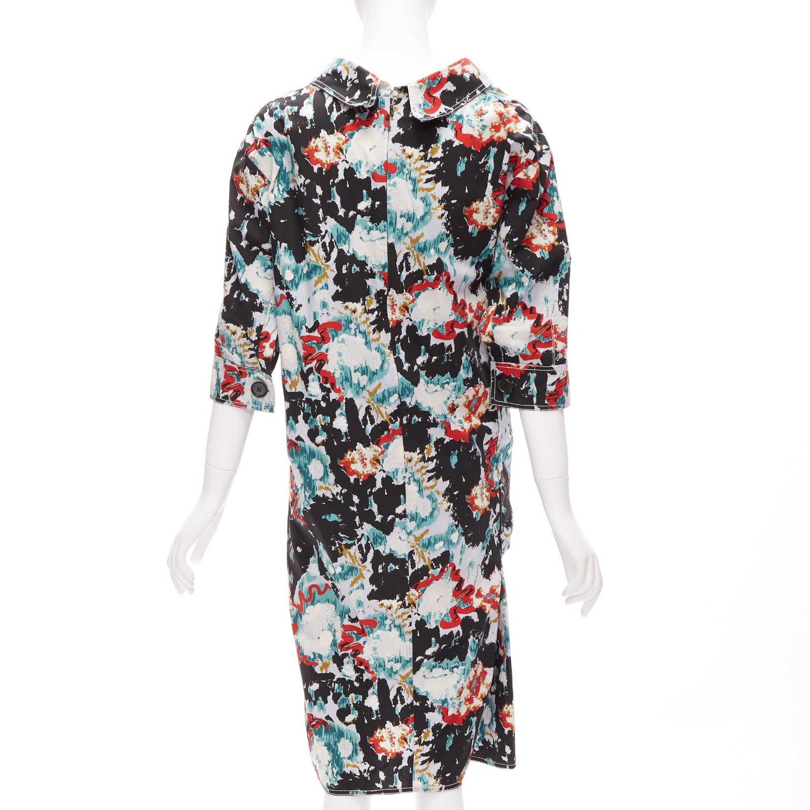 Marni MARNI graphic splash paint print cotton oriental cut dress IT36 XS Size XS / US 0-2 / IT 36-38 - 5 Thumbnail