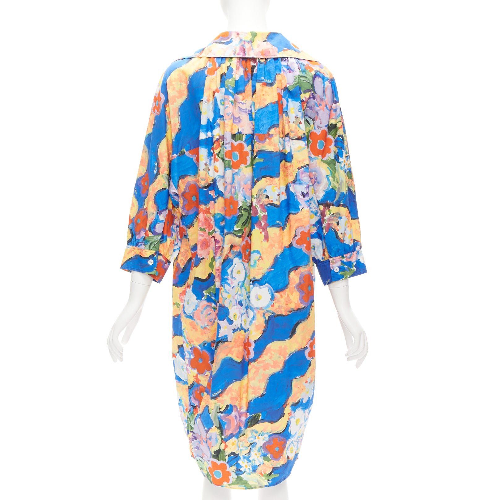 Marni MARNI Flaminia Veronesi 2022 multicolour floral paint batwing dress IT36 XS Size XS / US 0-2 / IT 36-38 - 5 Thumbnail