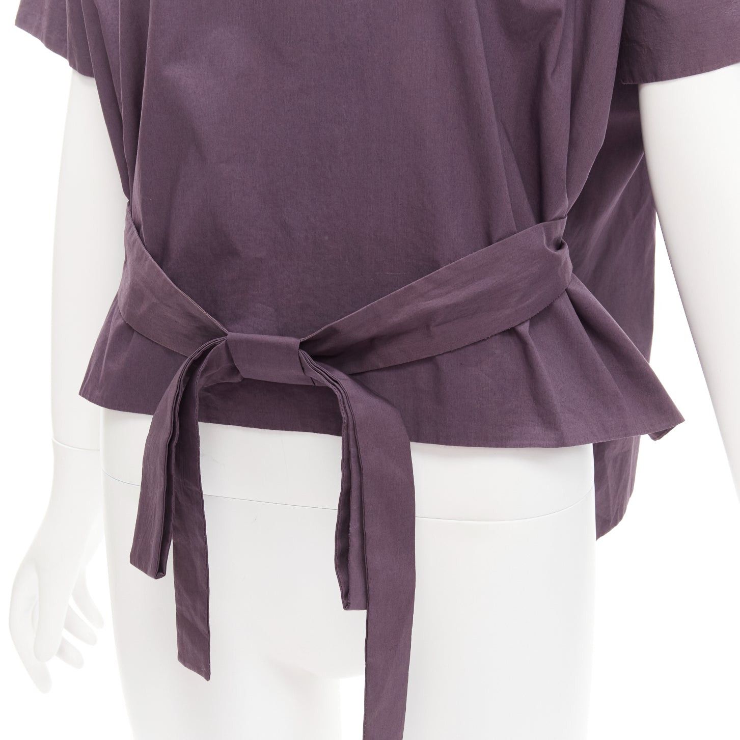 Marni MARNI 100% cotton purple V collar bow belt boxy top IT38 XS Size XS / US 0-2 / IT 36-38 - 2 Thumbnail