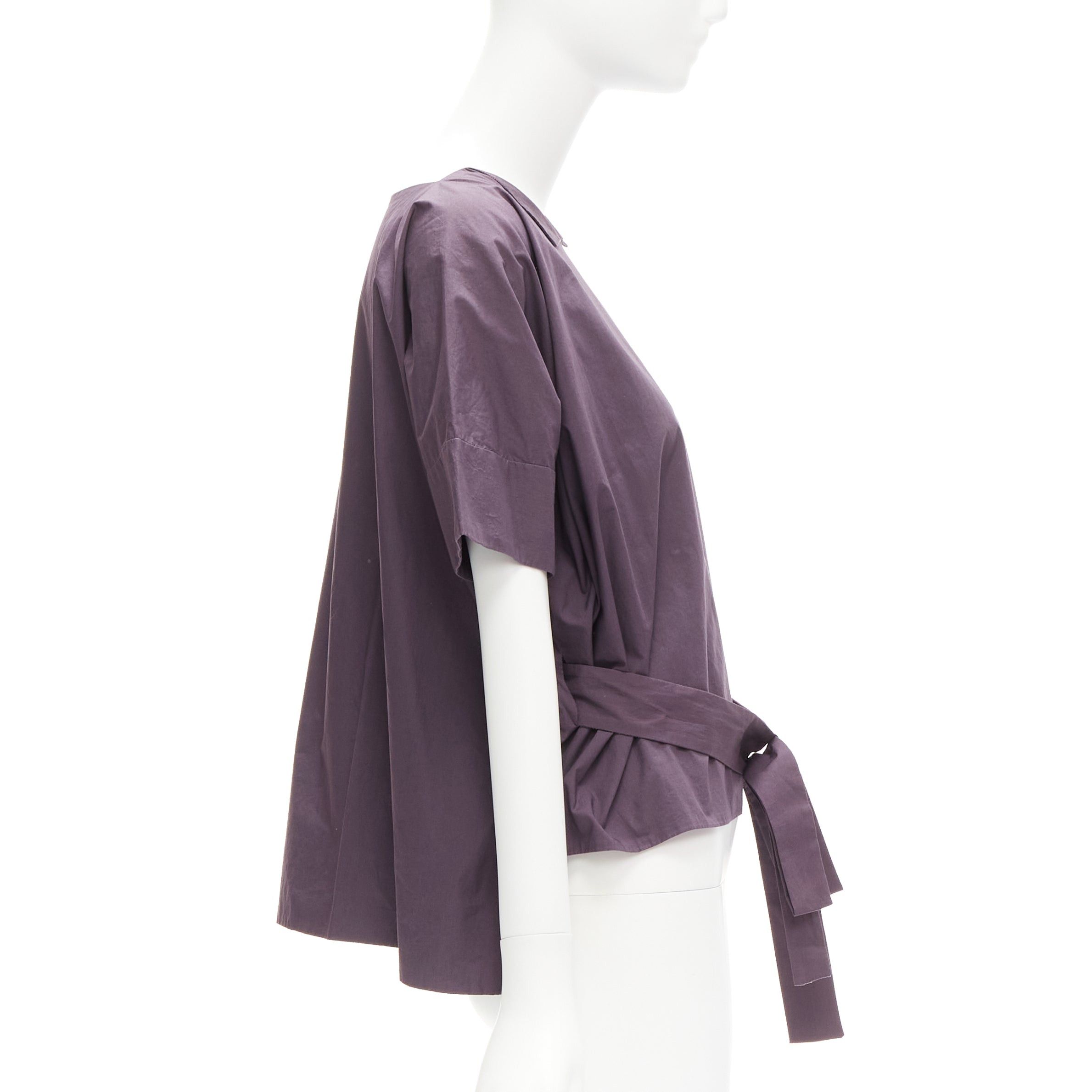Marni MARNI 100% cotton purple V collar bow belt boxy top IT38 XS Size XS / US 0-2 / IT 36-38 - 4 Thumbnail