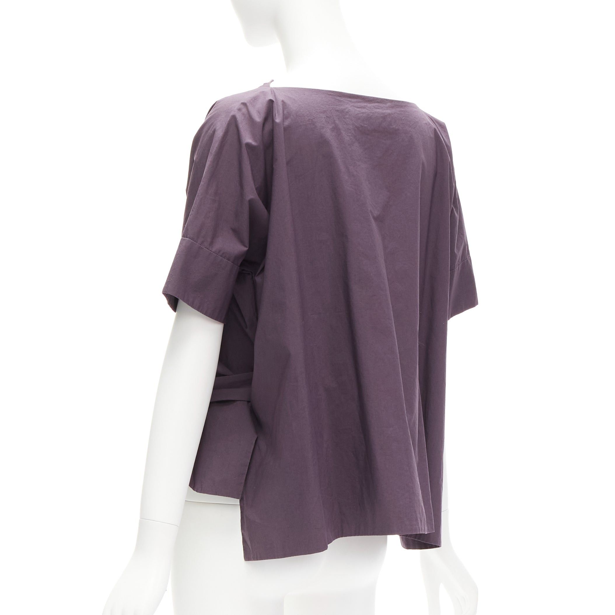 Marni MARNI 100% cotton purple V collar bow belt boxy top IT38 XS Size XS / US 0-2 / IT 36-38 - 6 Thumbnail
