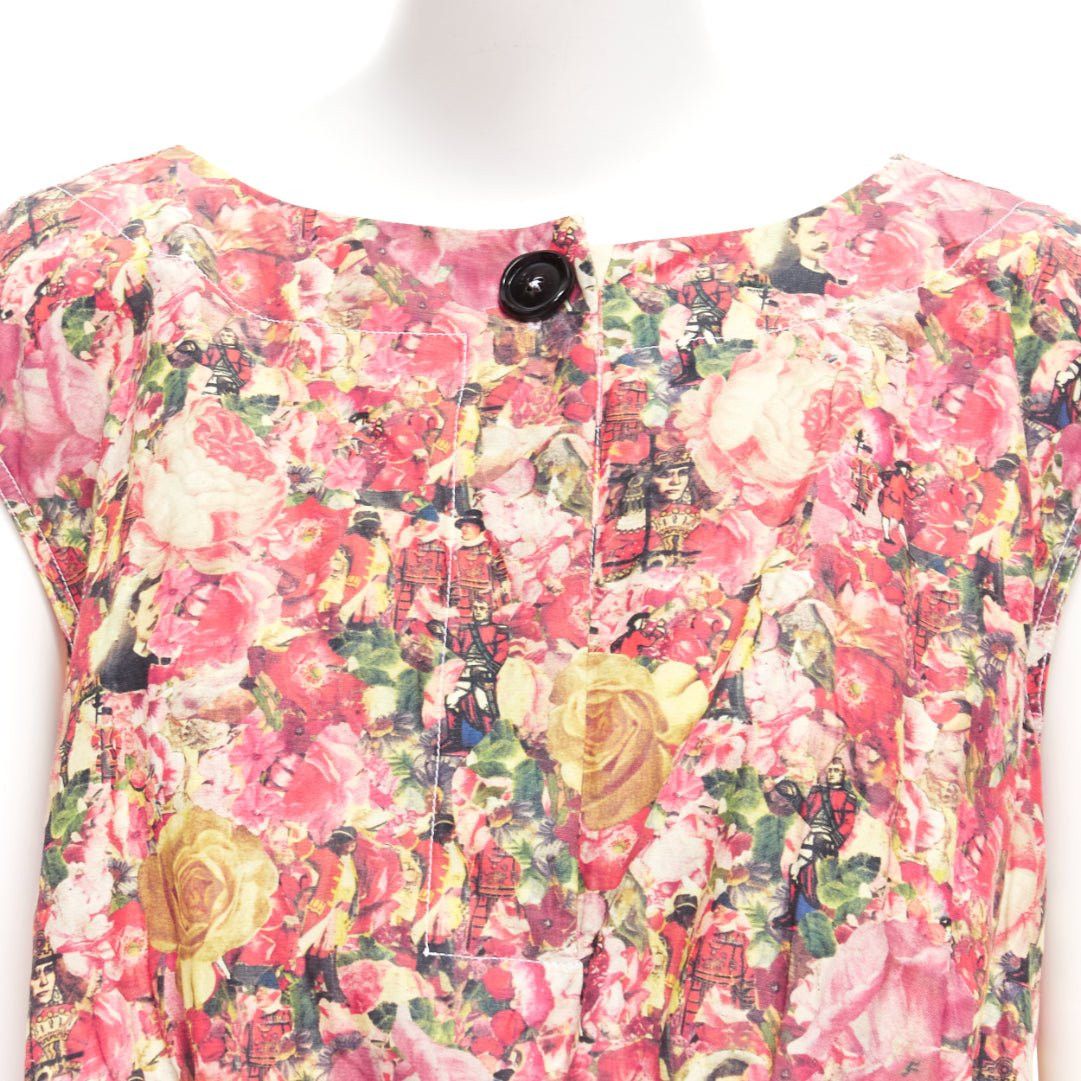 Marni MARNI pink green floral print black button boxy vest top IT38 XS Size XS / US 0-2 / IT 36-38 - 7 Thumbnail