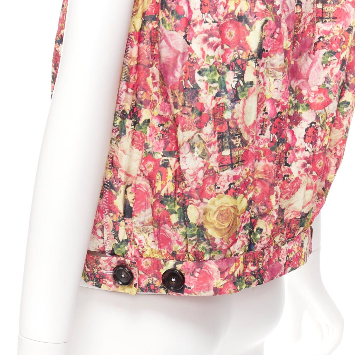 Marni MARNI pink green floral print black button boxy vest top IT38 XS Size XS / US 0-2 / IT 36-38 - 2 Thumbnail