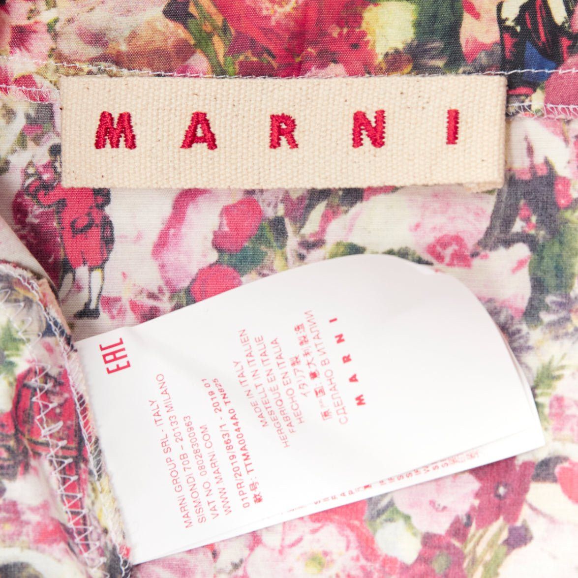Marni MARNI pink green floral print black button boxy vest top IT38 XS Size XS / US 0-2 / IT 36-38 - 8 Thumbnail