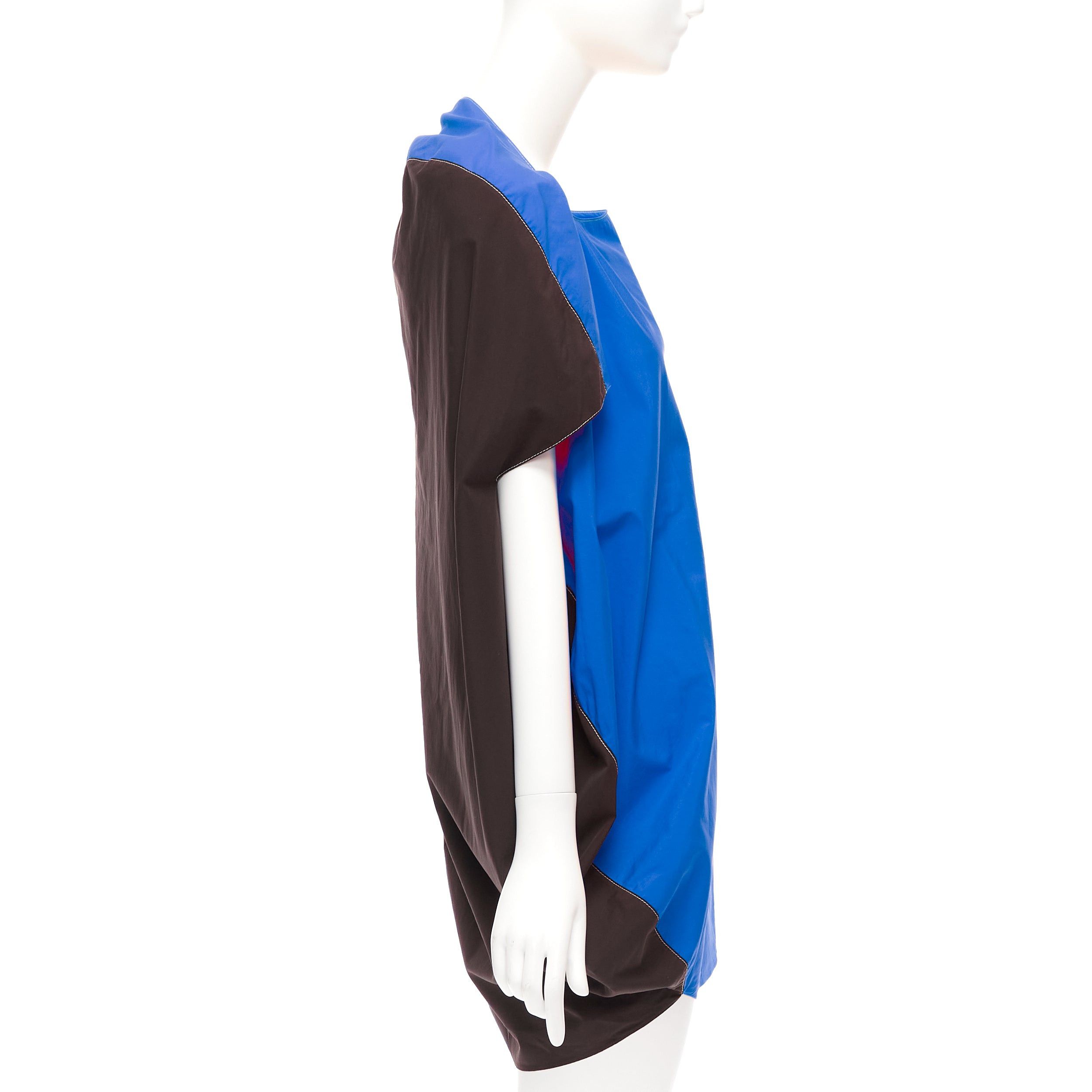 Marni MARNI blue front black back cocoo 3D cut mini dress IT36 XS Size XS / US 0-2 / IT 36-38 - 4 Thumbnail