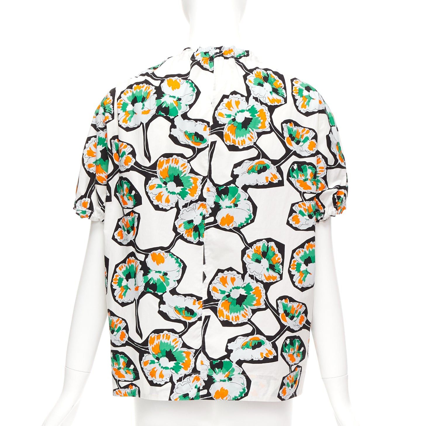 Marni MARNI green orange floral print drawstring loop toggle shirt IT40 S Size S / US 4 / IT 40 - 5 Thumbnail