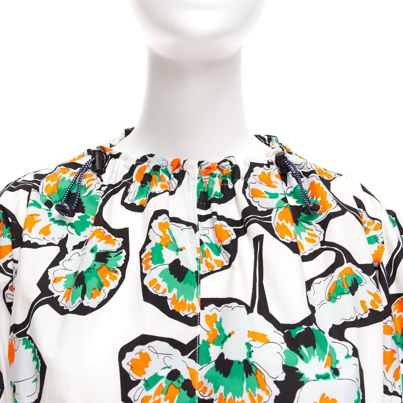 Marni MARNI green orange floral print drawstring loop toggle shirt IT40 S Size S / US 4 / IT 40 - 7 Thumbnail